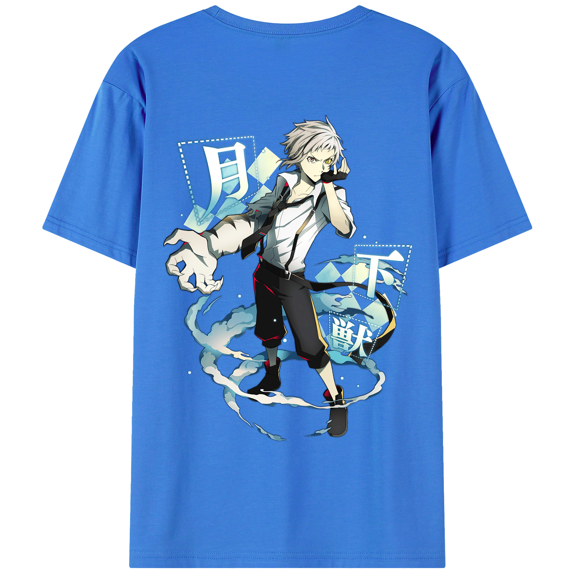 （画像用） 文豪ストレイドッグス Bungo Stray Dogs 綿100％ メンズ半袖Tシャツ（バックプリント） 通気性