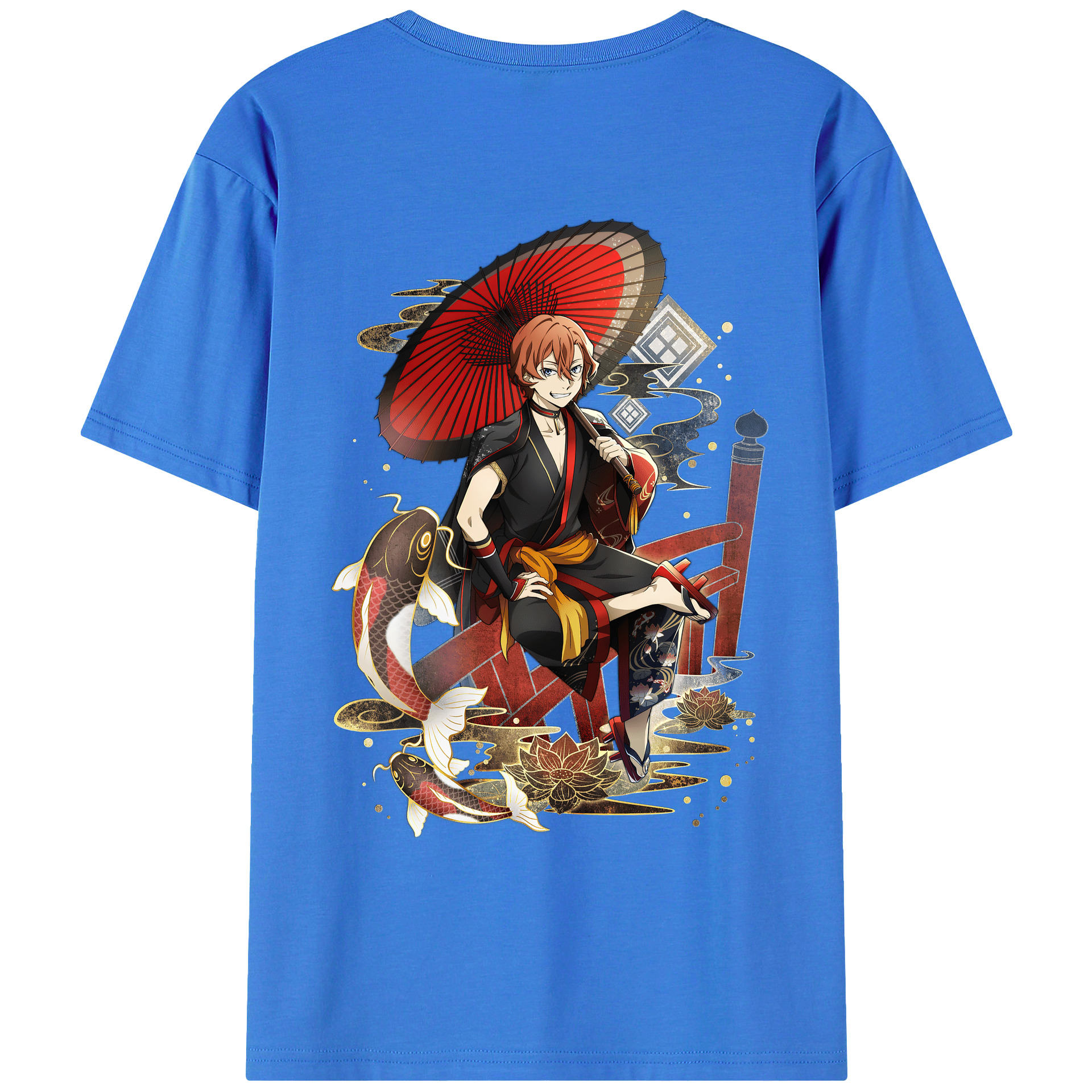 （画像用） 文豪ストレイドッグス Bungo Stray Dogs 綿100％ メンズ半袖Tシャツ（バックプリント） 通気性