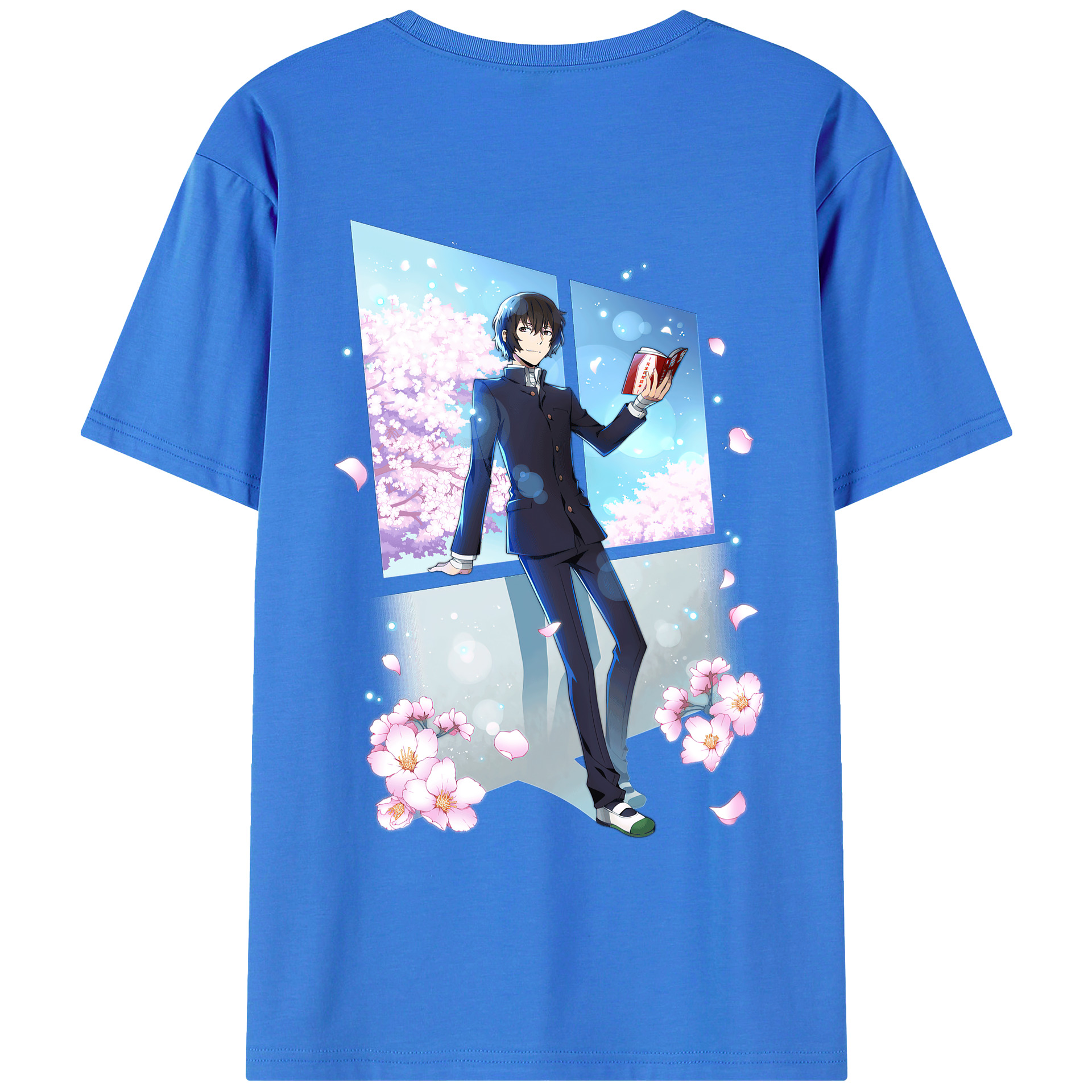 （画像用） 文豪ストレイドッグス Bungo Stray Dogs 綿100％ メンズ半袖Tシャツ（バックプリント） 通気性