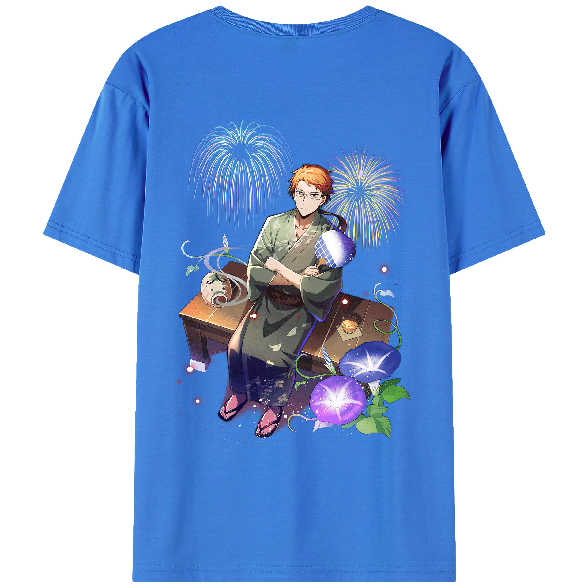 （画像用） 文豪ストレイドッグス Bungo Stray Dogs 綿100％ メンズ半袖Tシャツ（バックプリント） 通気性