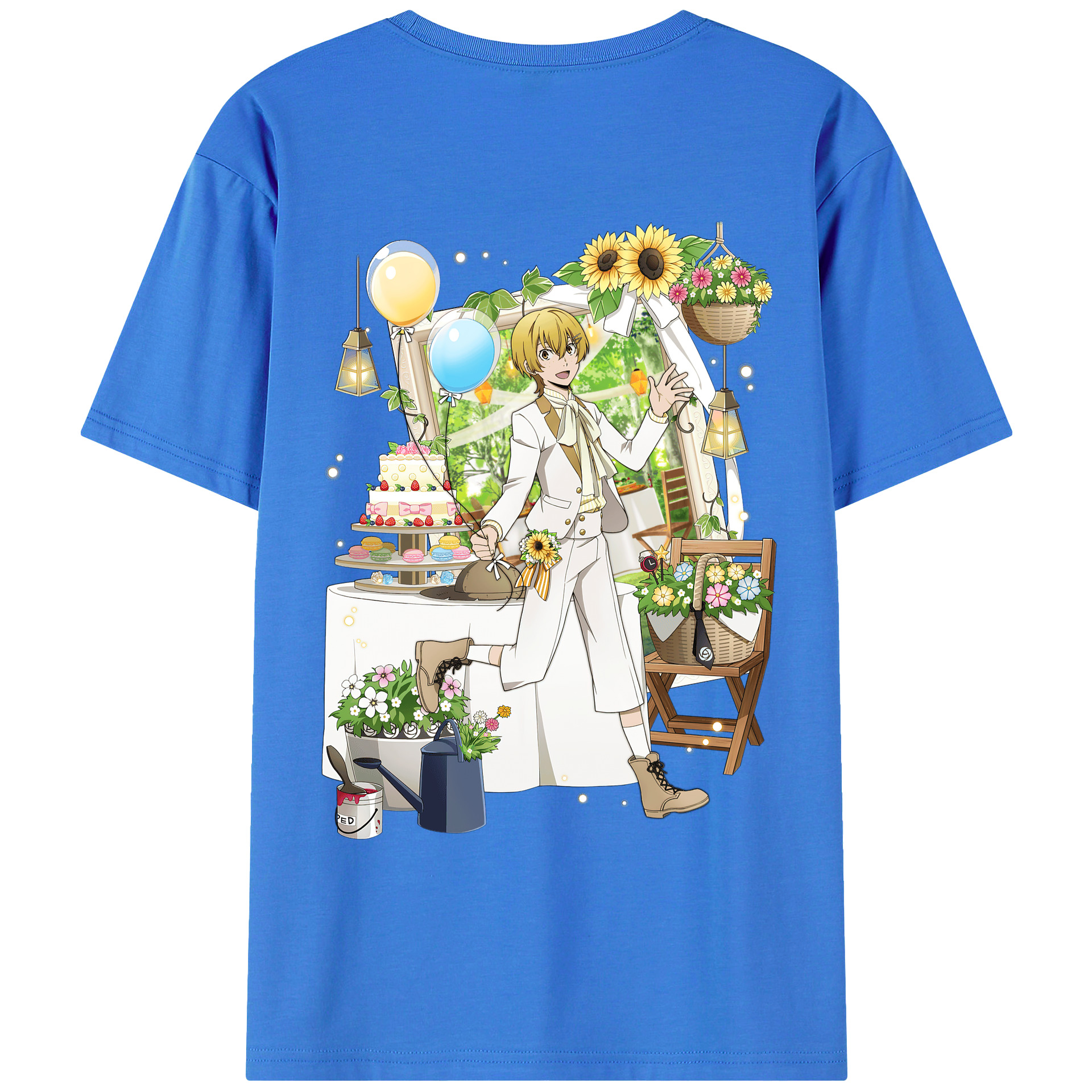 （画像用） 文豪ストレイドッグス Bungo Stray Dogs 綿100％ メンズ半袖Tシャツ（バックプリント） 通気性