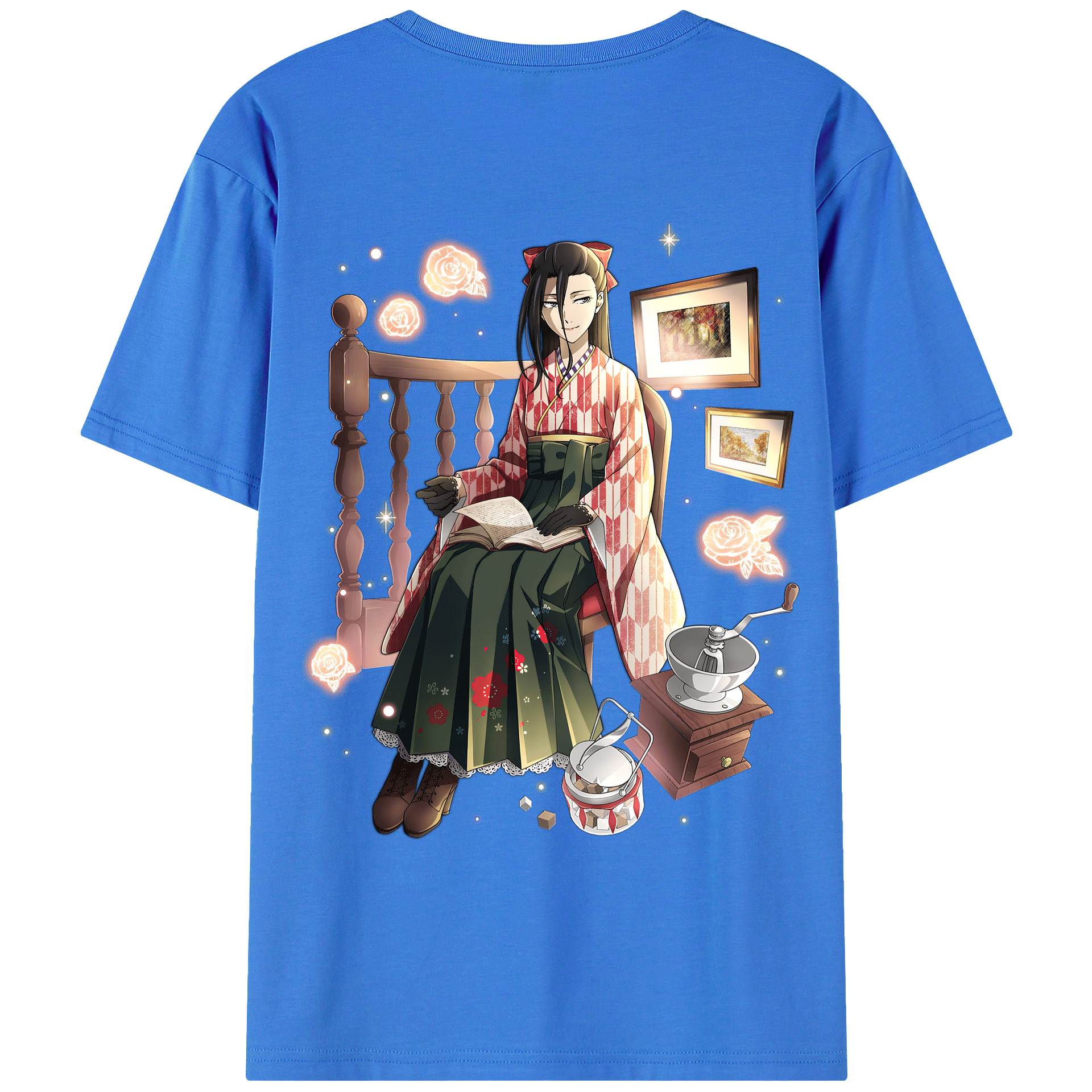 （画像用） 文豪ストレイドッグス Bungo Stray Dogs 綿100％ メンズ半袖Tシャツ（バックプリント） 通気性