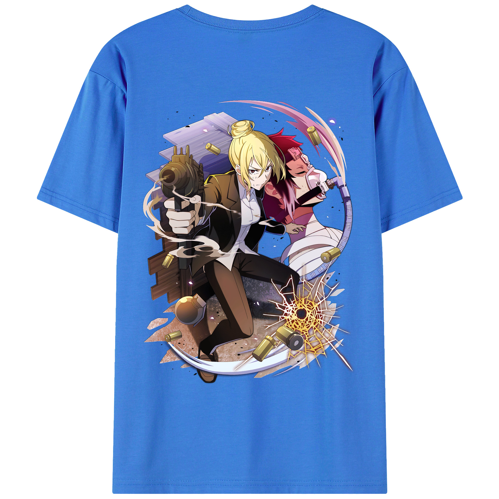 （画像用） 文豪ストレイドッグス Bungo Stray Dogs 綿100％ メンズ半袖Tシャツ（バックプリント） 通気性