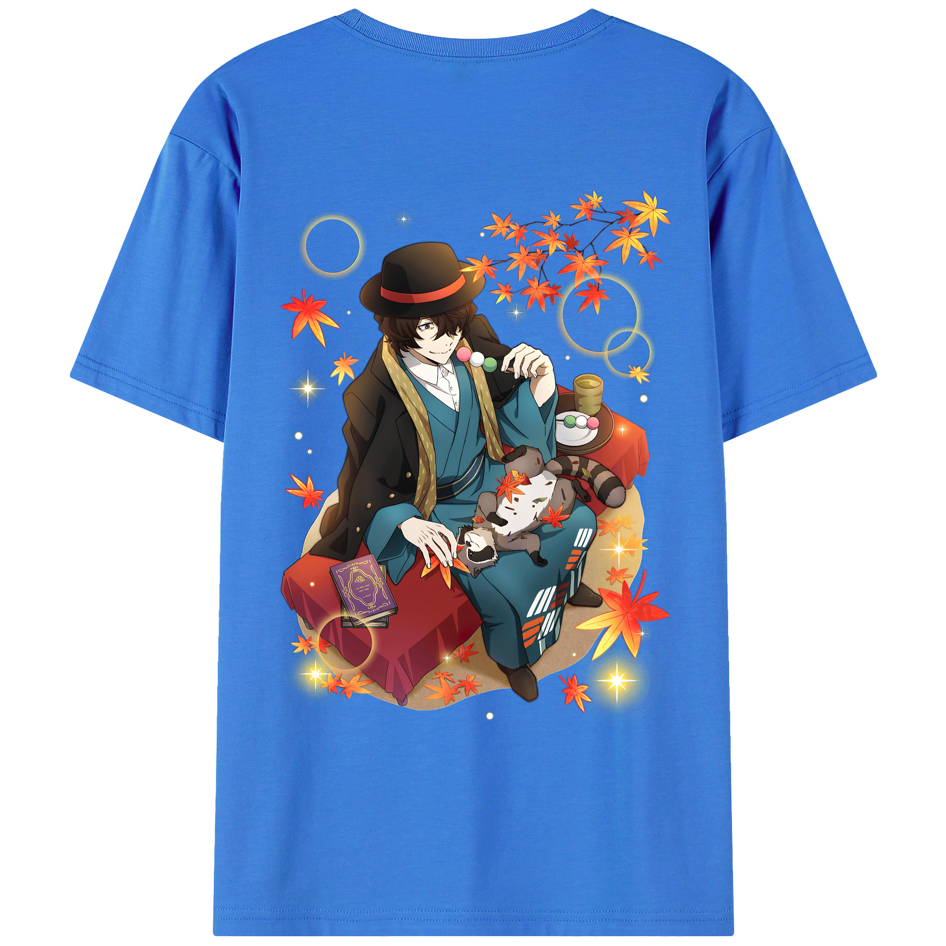 （画像用） 文豪ストレイドッグス Bungo Stray Dogs 綿100％ メンズ半袖Tシャツ（バックプリント） 通気性