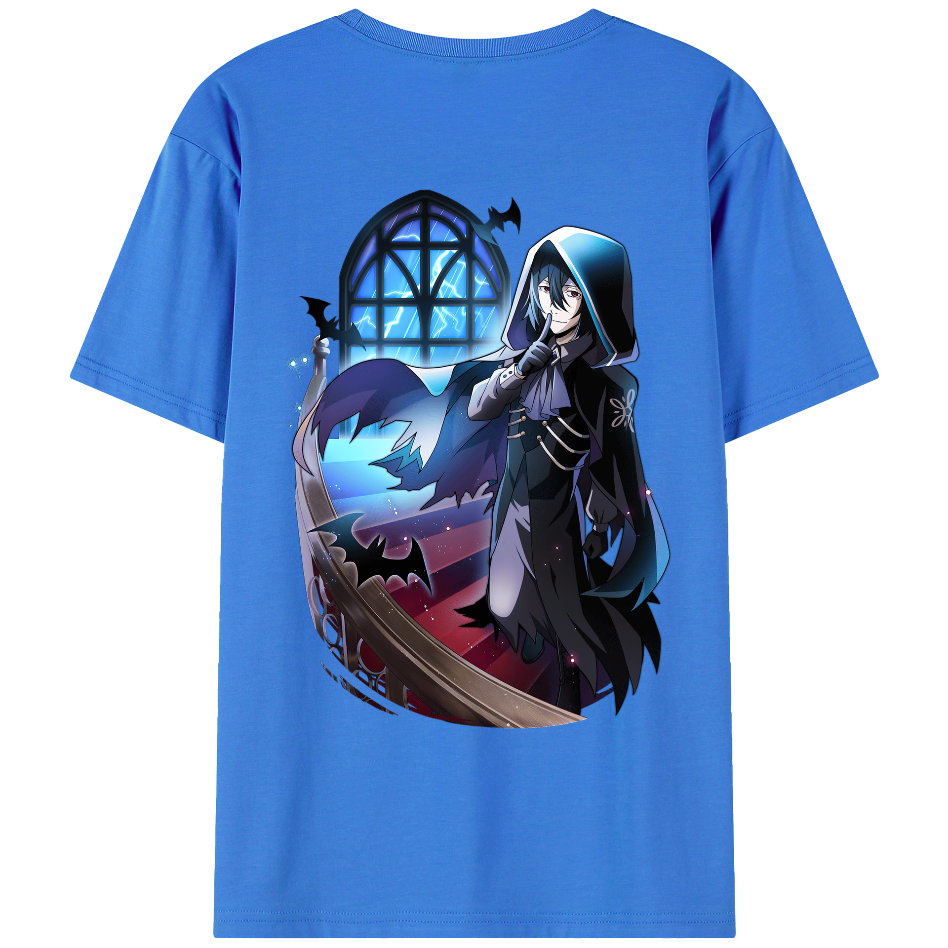 （画像用） 文豪ストレイドッグス Bungo Stray Dogs 綿100％ メンズ半袖Tシャツ（バックプリント） 通気性