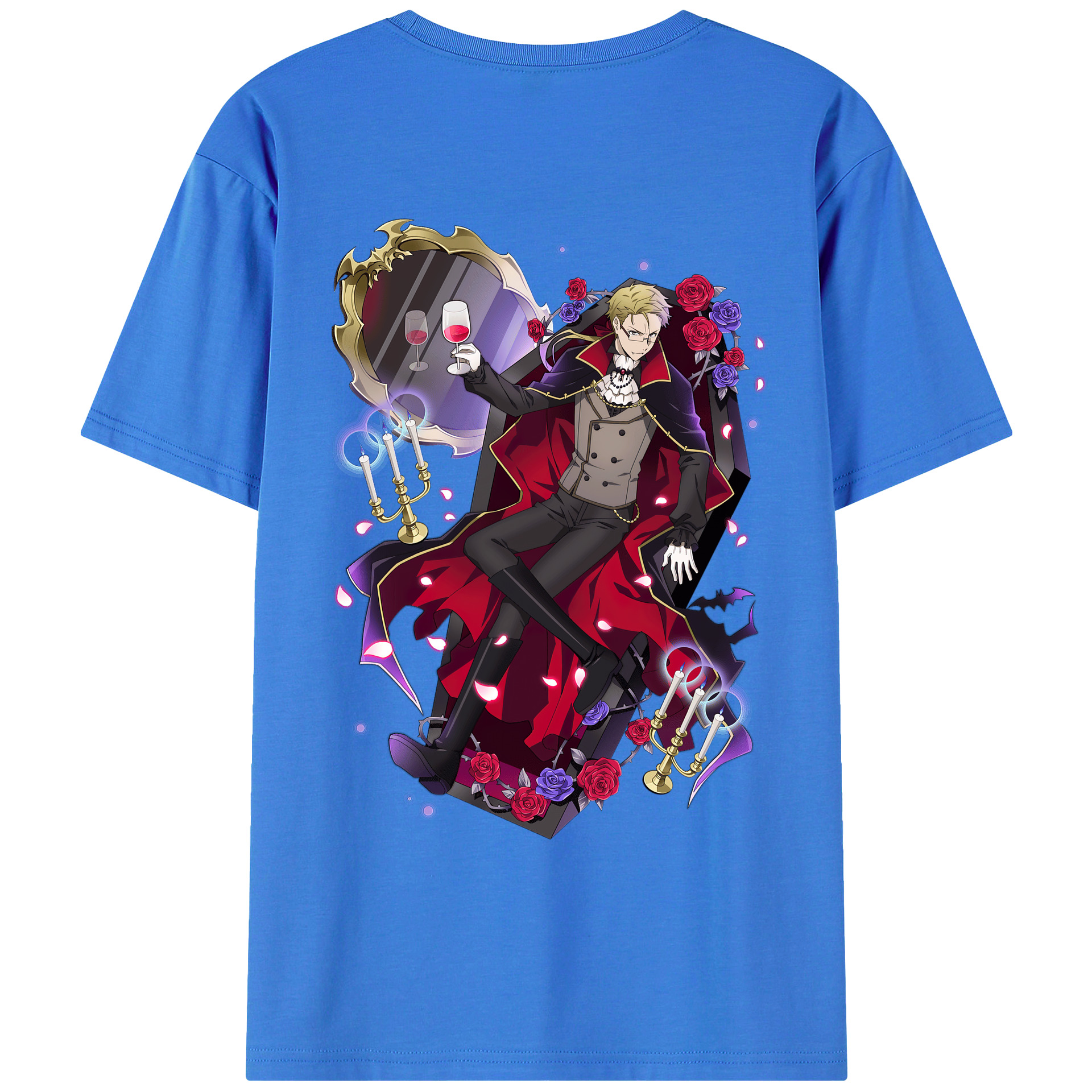 （画像用） 文豪ストレイドッグス Bungo Stray Dogs 綿100％ メンズ半袖Tシャツ（バックプリント） 通気性