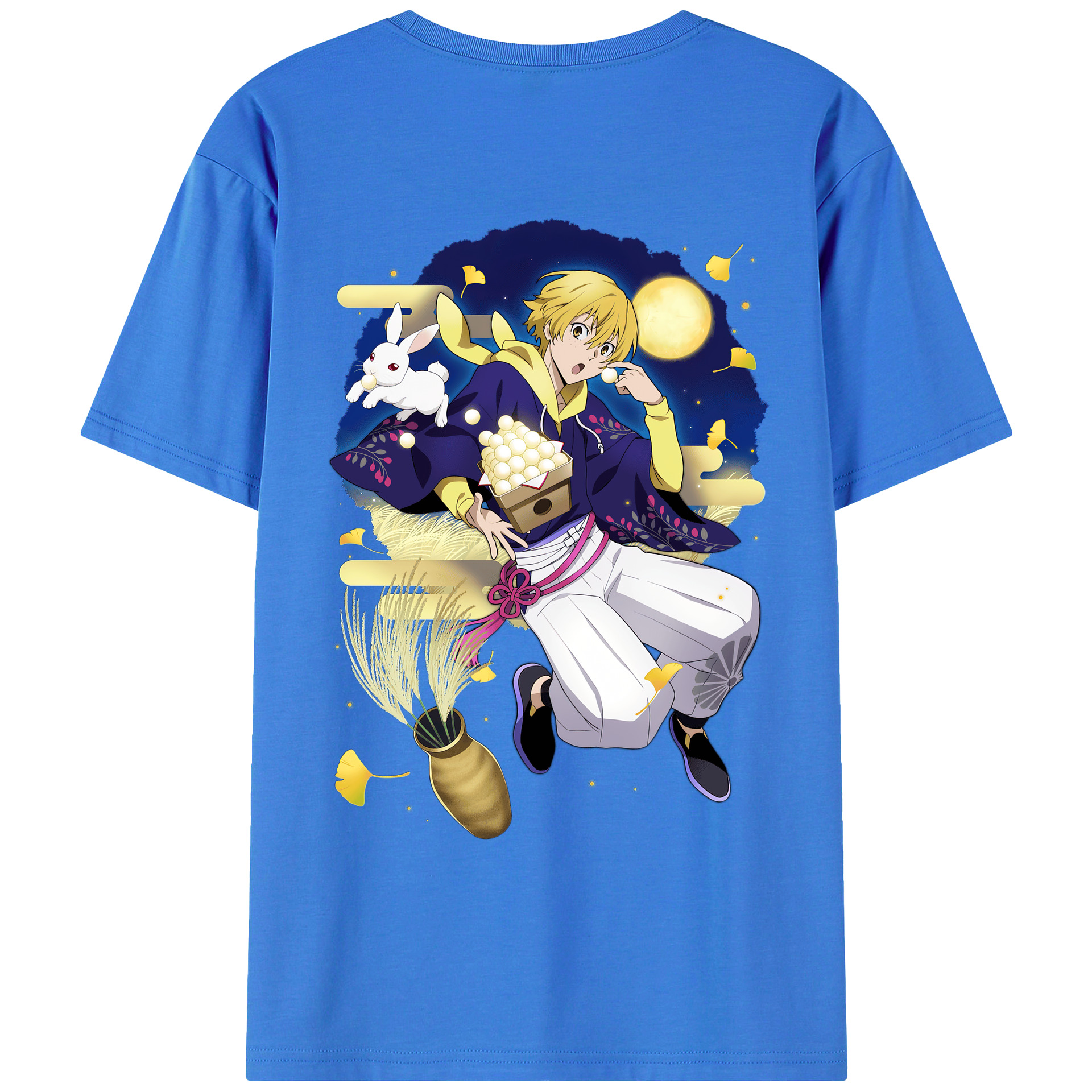 （画像用） 文豪ストレイドッグス Bungo Stray Dogs 綿100％ メンズ半袖Tシャツ（バックプリント） 通気性