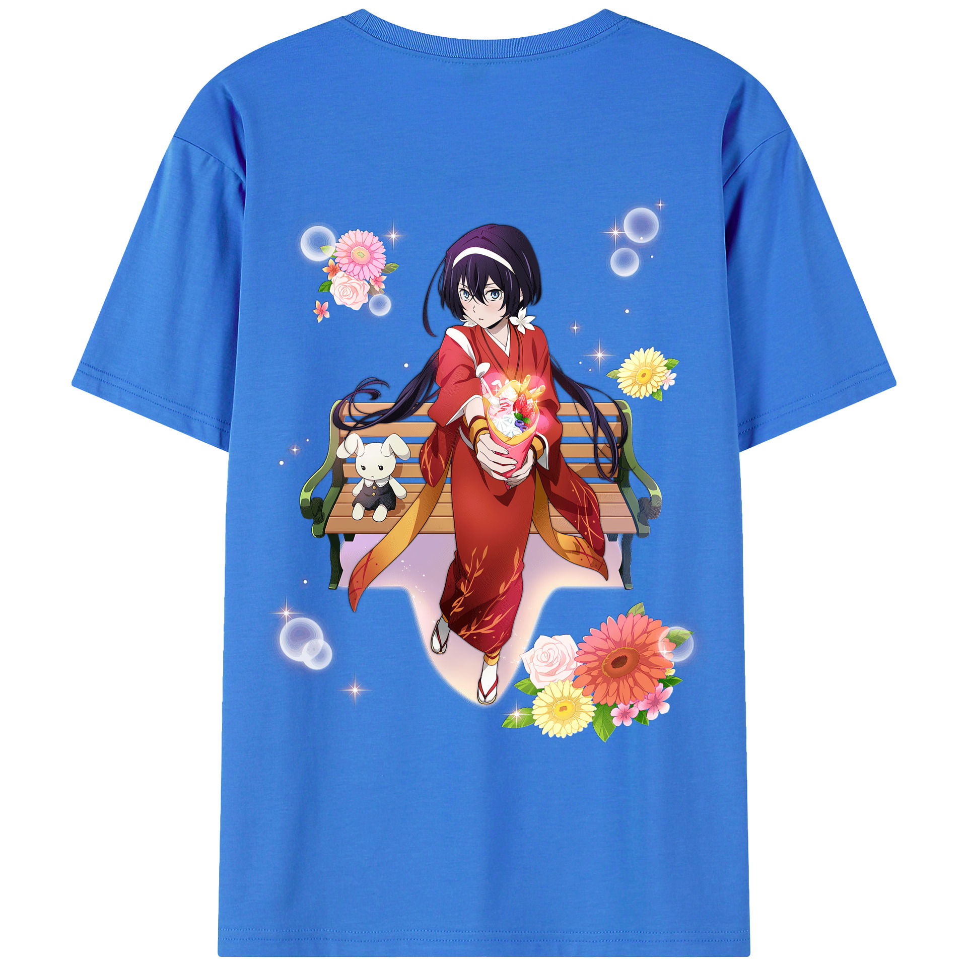 （画像用） 文豪ストレイドッグス Bungo Stray Dogs 綿100％ メンズ半袖Tシャツ（バックプリント） 通気性