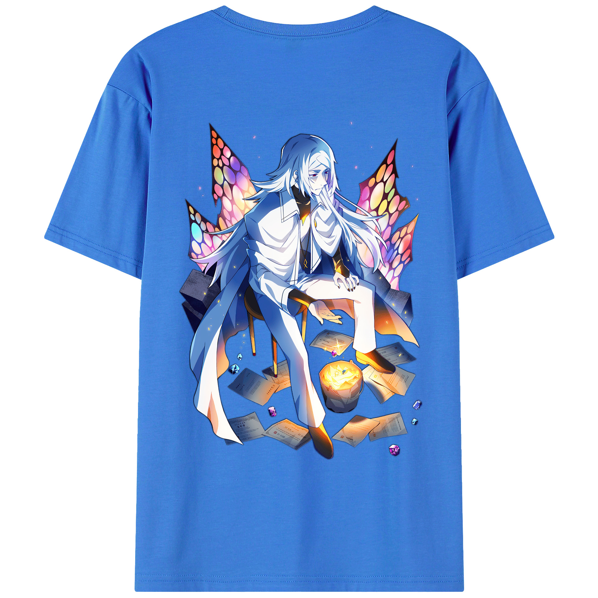 （画像用） 文豪ストレイドッグス Bungo Stray Dogs 綿100％ メンズ半袖Tシャツ（バックプリント） 通気性