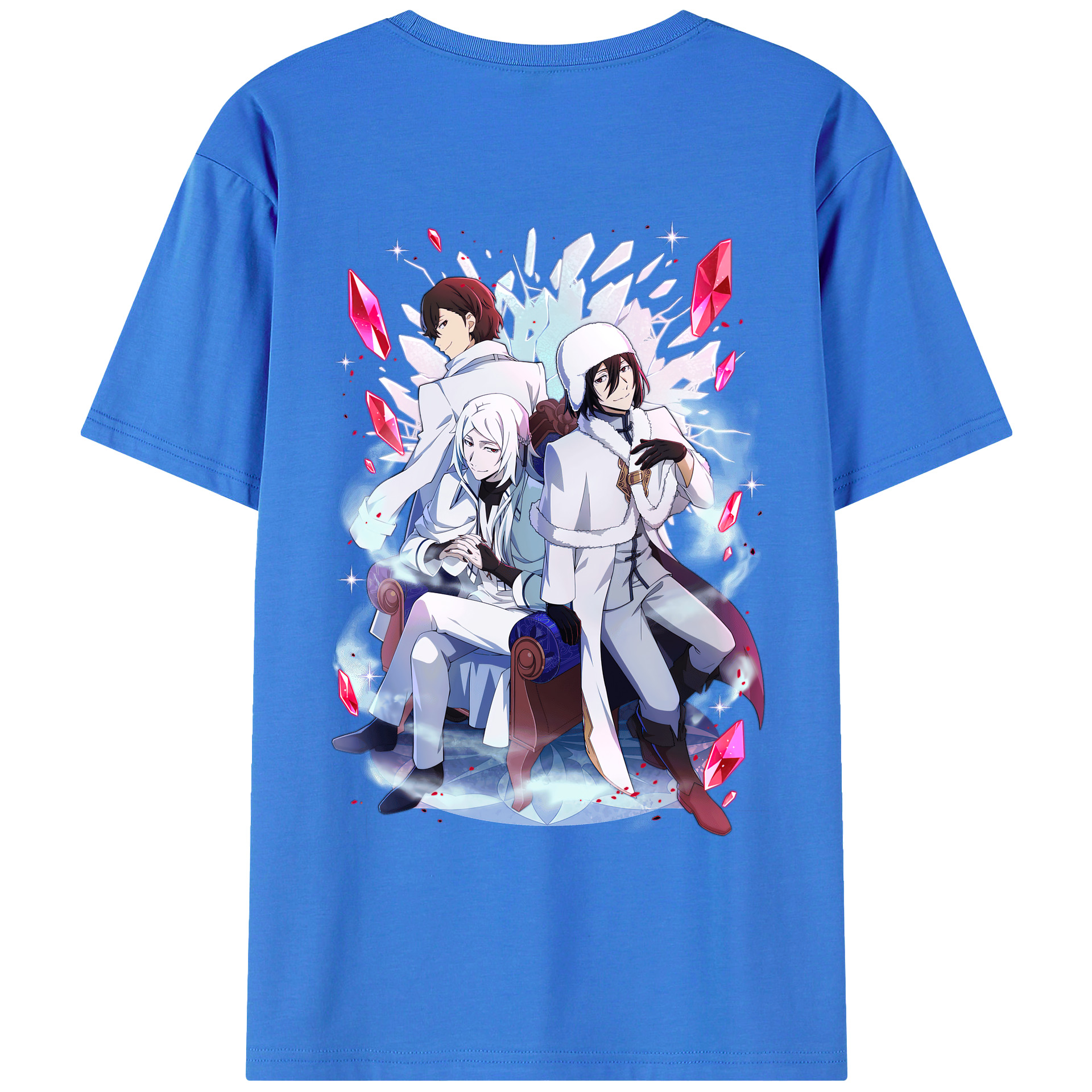 （画像用） 文豪ストレイドッグス Bungo Stray Dogs 綿100％ メンズ半袖Tシャツ（バックプリント） 通気性
