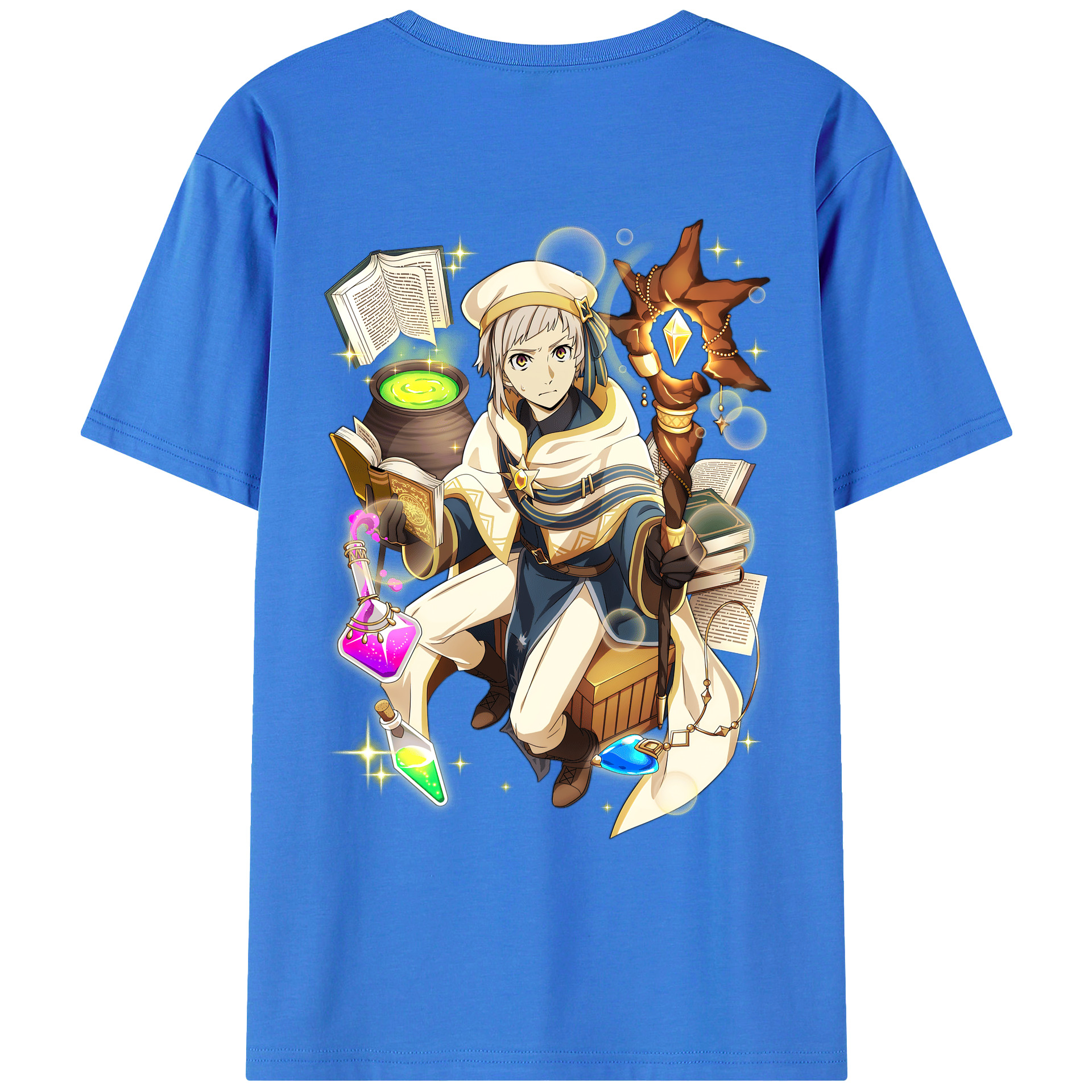 （画像用） 文豪ストレイドッグス Bungo Stray Dogs 綿100％ メンズ半袖Tシャツ（バックプリント） 通気性