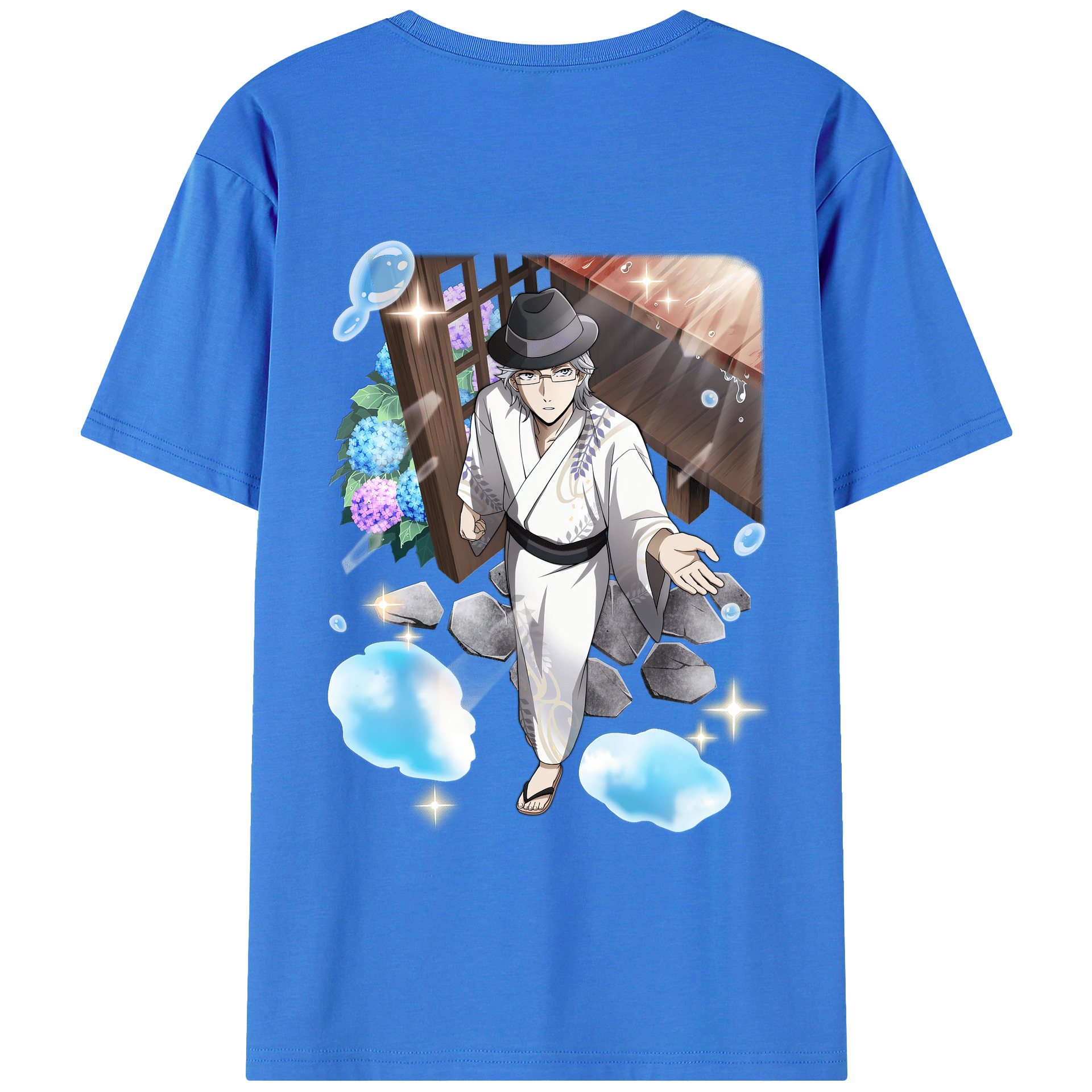 （画像用） 文豪ストレイドッグス Bungo Stray Dogs 綿100％ メンズ半袖Tシャツ（バックプリント） 通気性