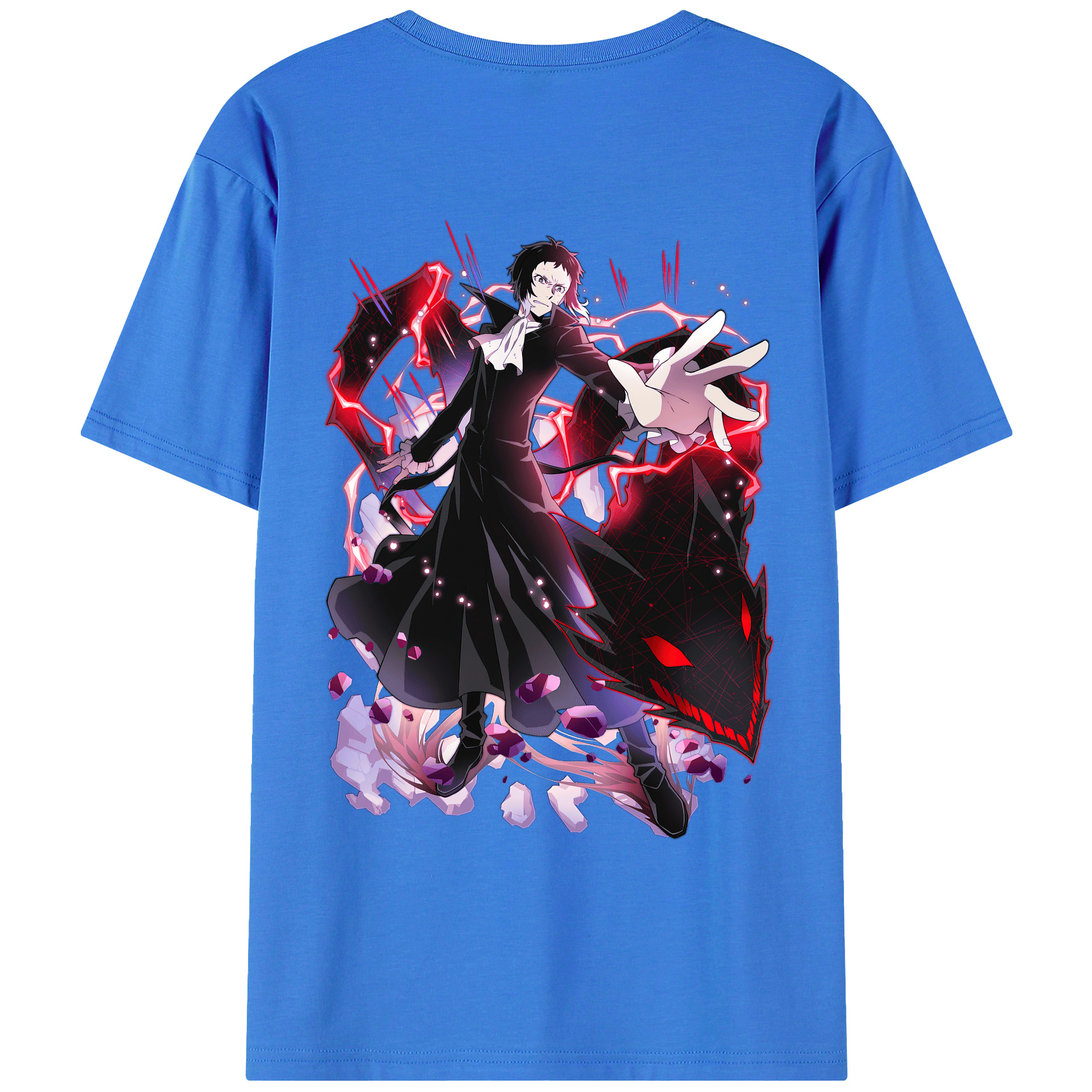 （画像用） 文豪ストレイドッグス Bungo Stray Dogs 綿100％ メンズ半袖Tシャツ（バックプリント） 通気性