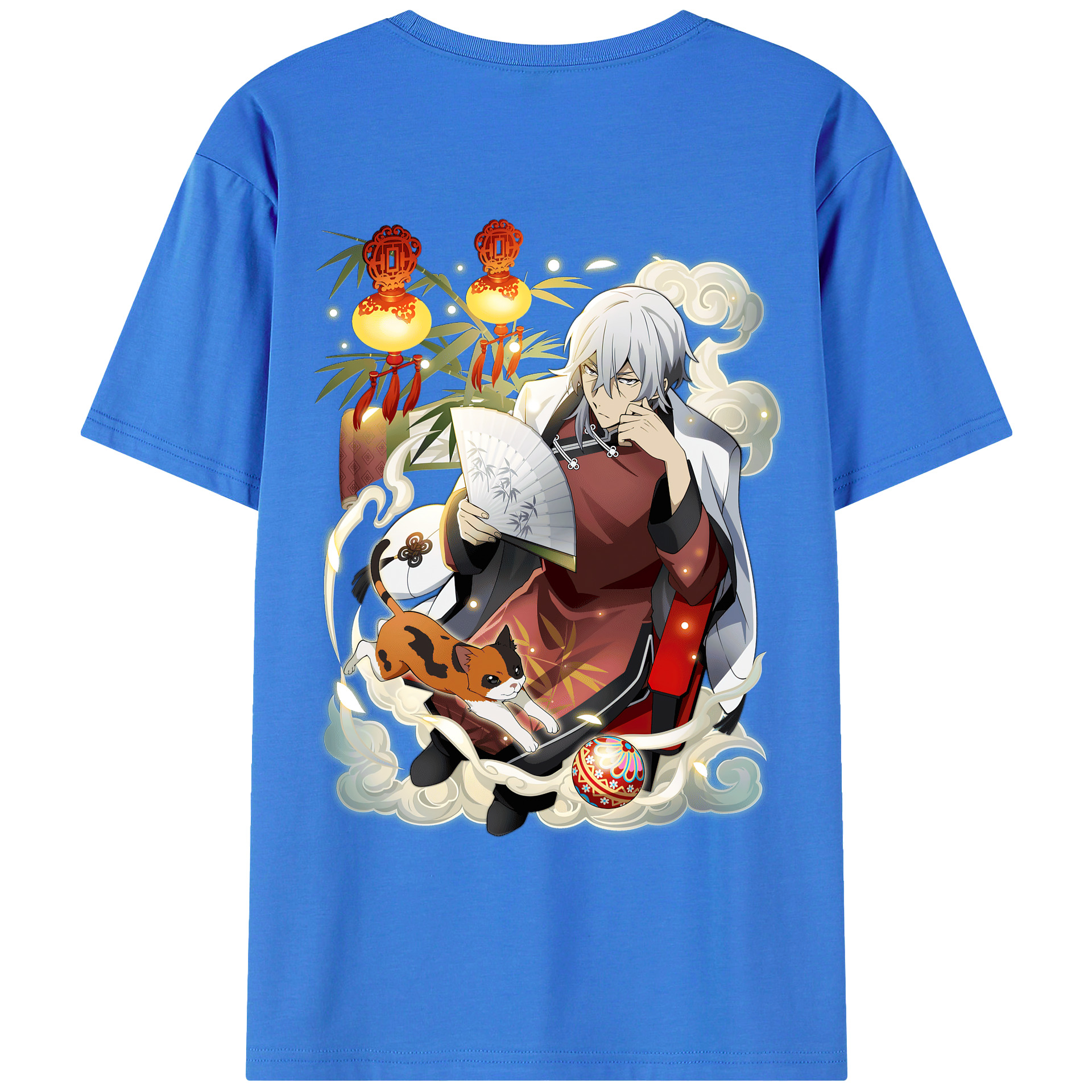 （画像用） 文豪ストレイドッグス Bungo Stray Dogs 綿100％ メンズ半袖Tシャツ（バックプリント） 通気性