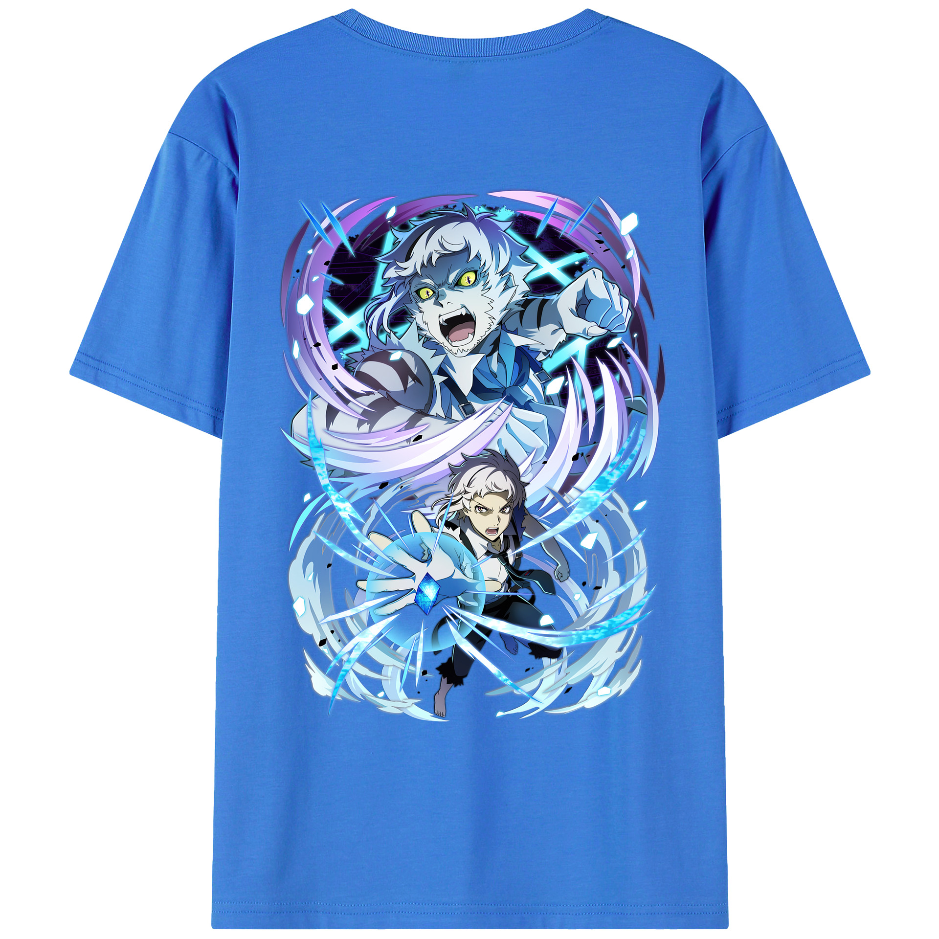 （画像用） 文豪ストレイドッグス Bungo Stray Dogs 綿100％ メンズ半袖Tシャツ（バックプリント） 通気性
