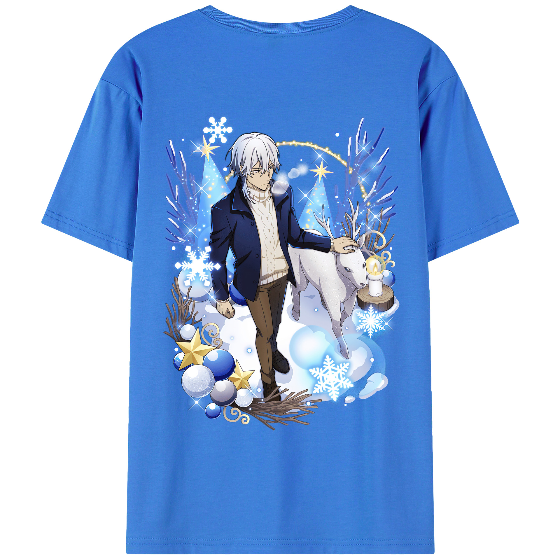 （画像用） 文豪ストレイドッグス Bungo Stray Dogs 綿100％ メンズ半袖Tシャツ（バックプリント） 通気性