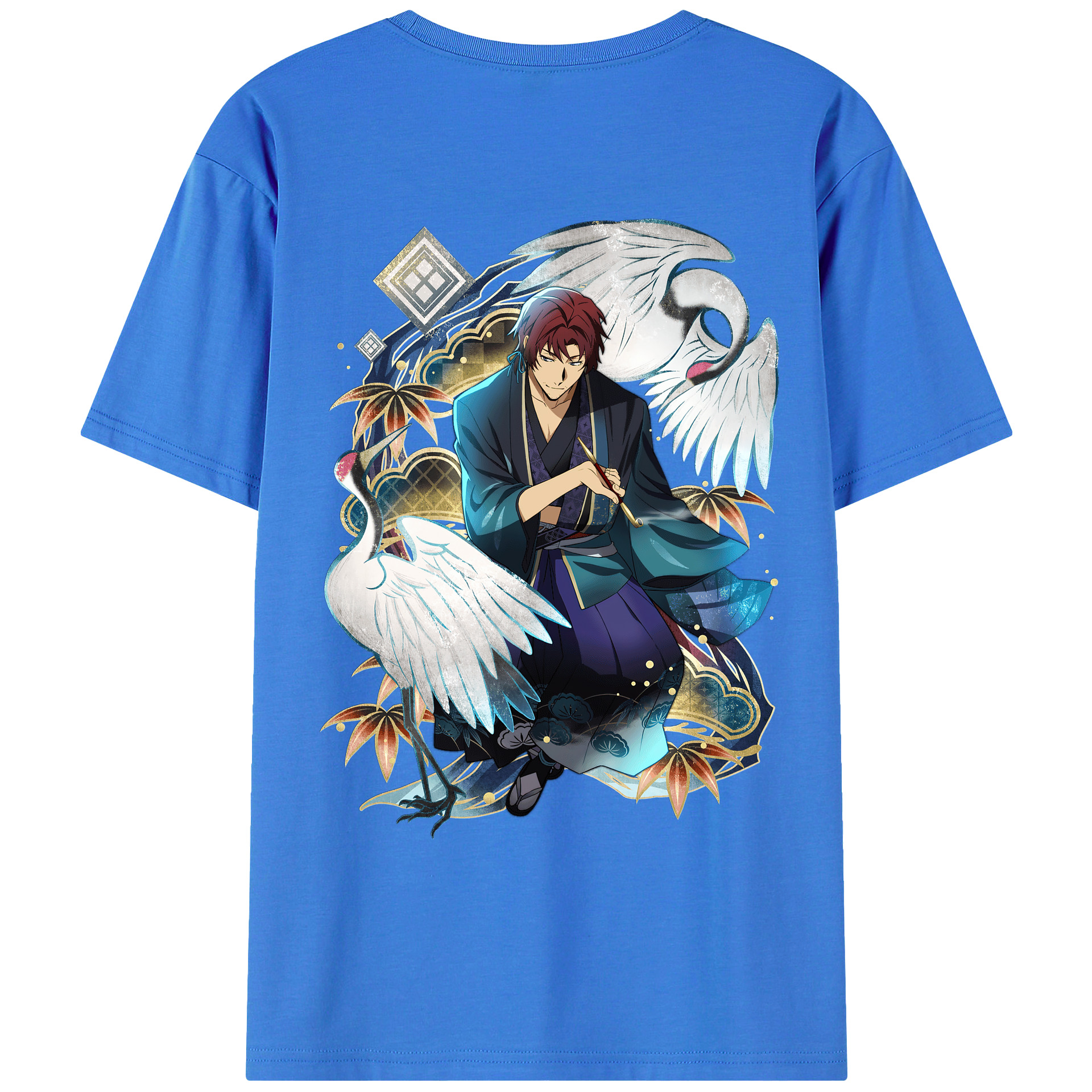 （画像用） 文豪ストレイドッグス Bungo Stray Dogs 綿100％ メンズ半袖Tシャツ（バックプリント） 通気性