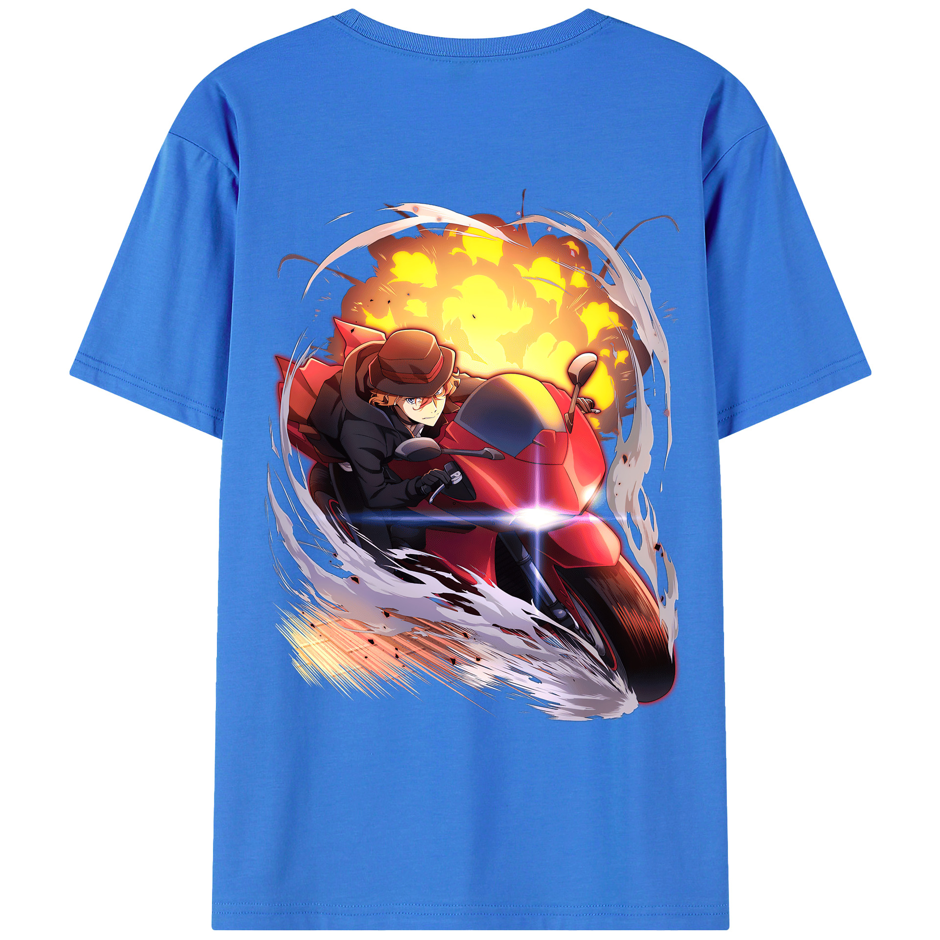 （画像用） 文豪ストレイドッグス Bungo Stray Dogs 綿100％ メンズ半袖Tシャツ（バックプリント） 通気性