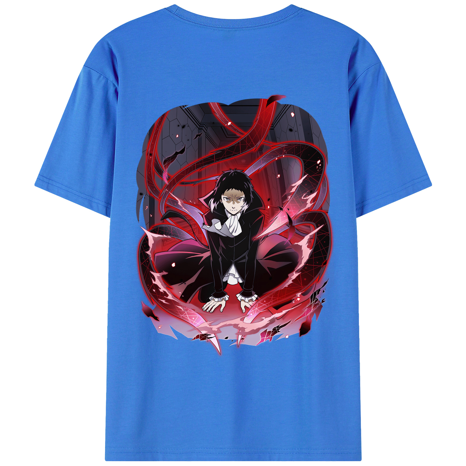 （画像用） 文豪ストレイドッグス Bungo Stray Dogs 綿100％ メンズ半袖Tシャツ（バックプリント） 通気性