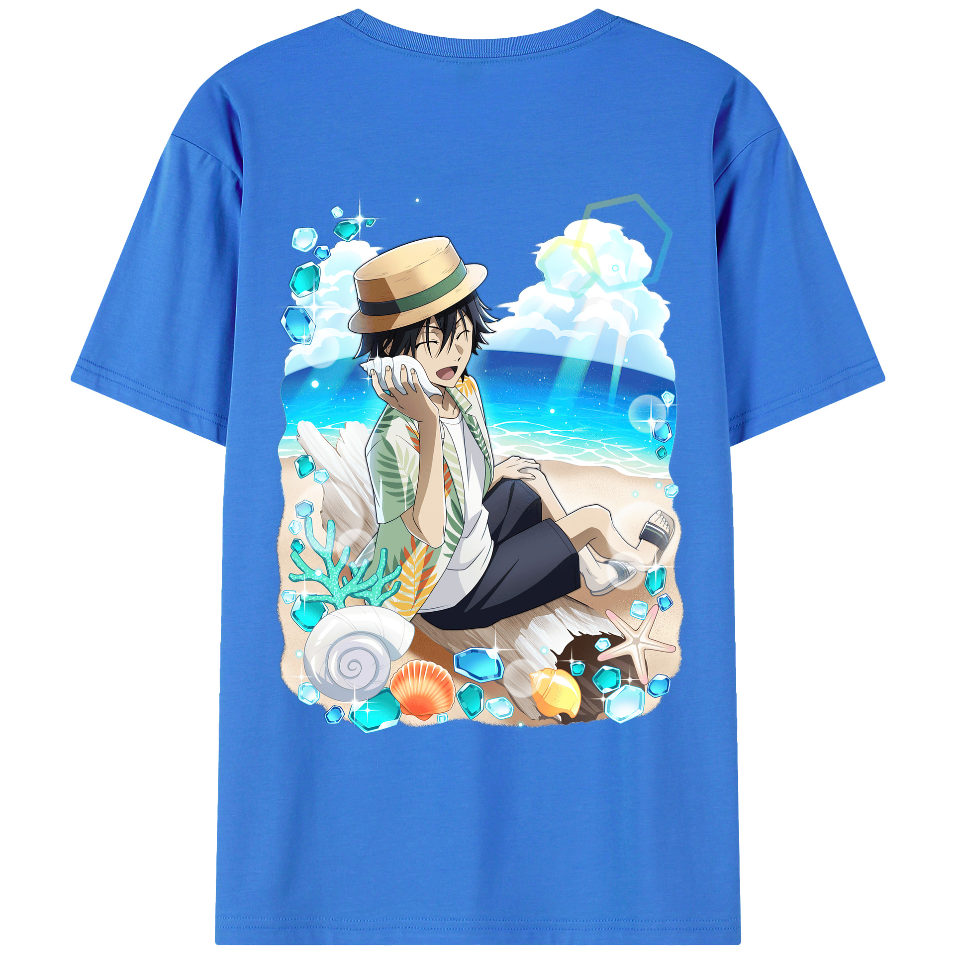 （画像用） 文豪ストレイドッグス Bungo Stray Dogs 綿100％ メンズ半袖Tシャツ（バックプリント） 通気性
