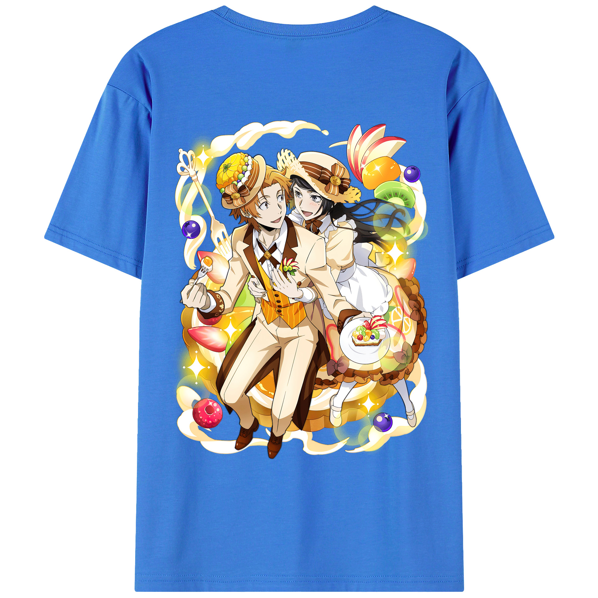 （画像用） 文豪ストレイドッグス Bungo Stray Dogs 綿100％ メンズ半袖Tシャツ（バックプリント） 通気性