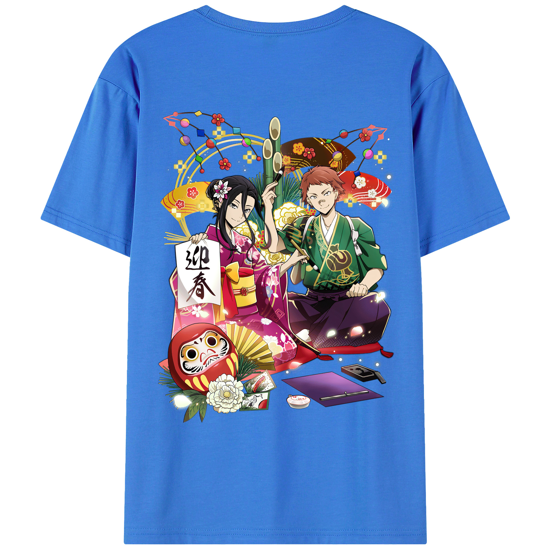 （画像用） 文豪ストレイドッグス Bungo Stray Dogs 綿100％ メンズ半袖Tシャツ（バックプリント） 通気性