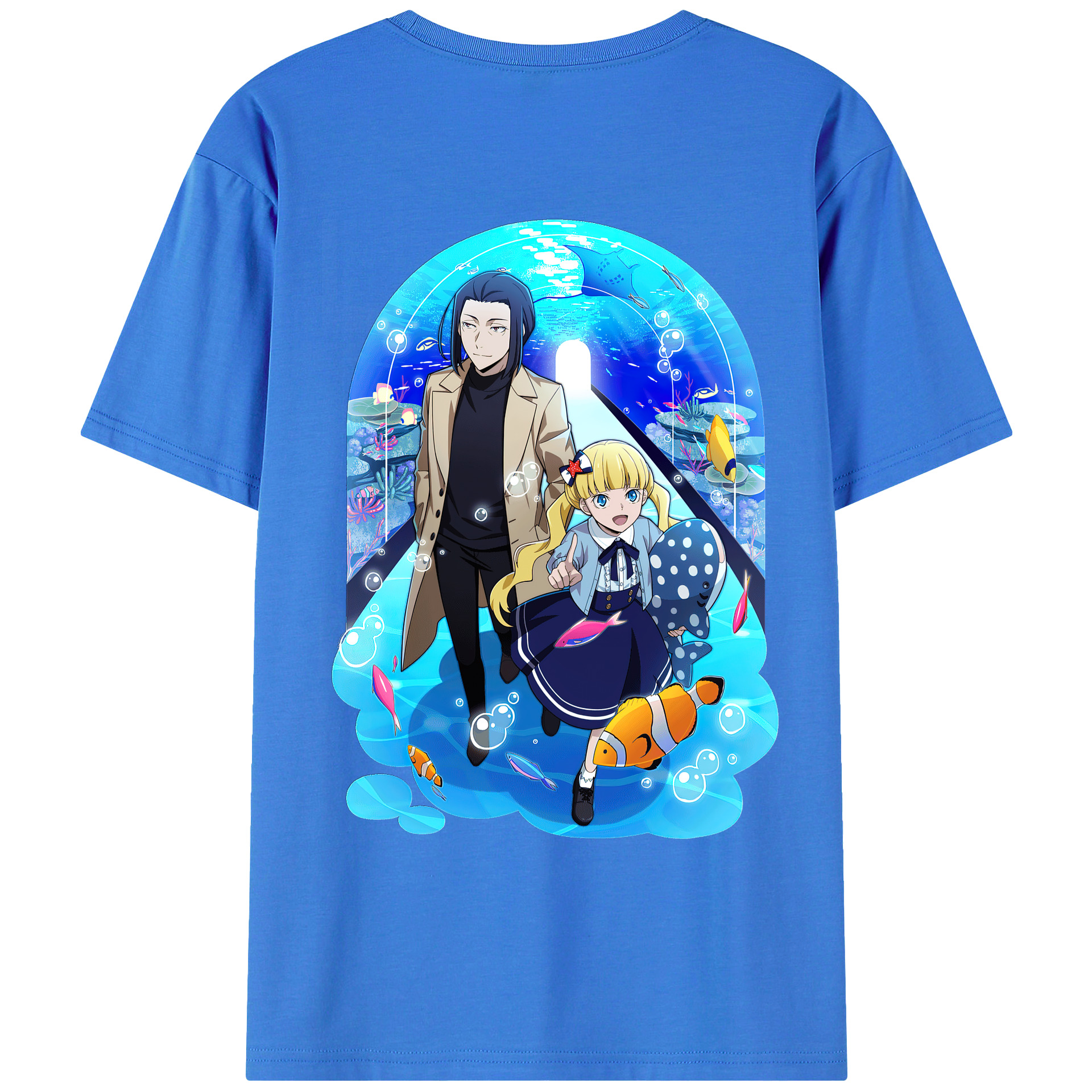 （画像用） 文豪ストレイドッグス Bungo Stray Dogs 綿100％ メンズ半袖Tシャツ（バックプリント） 通気性