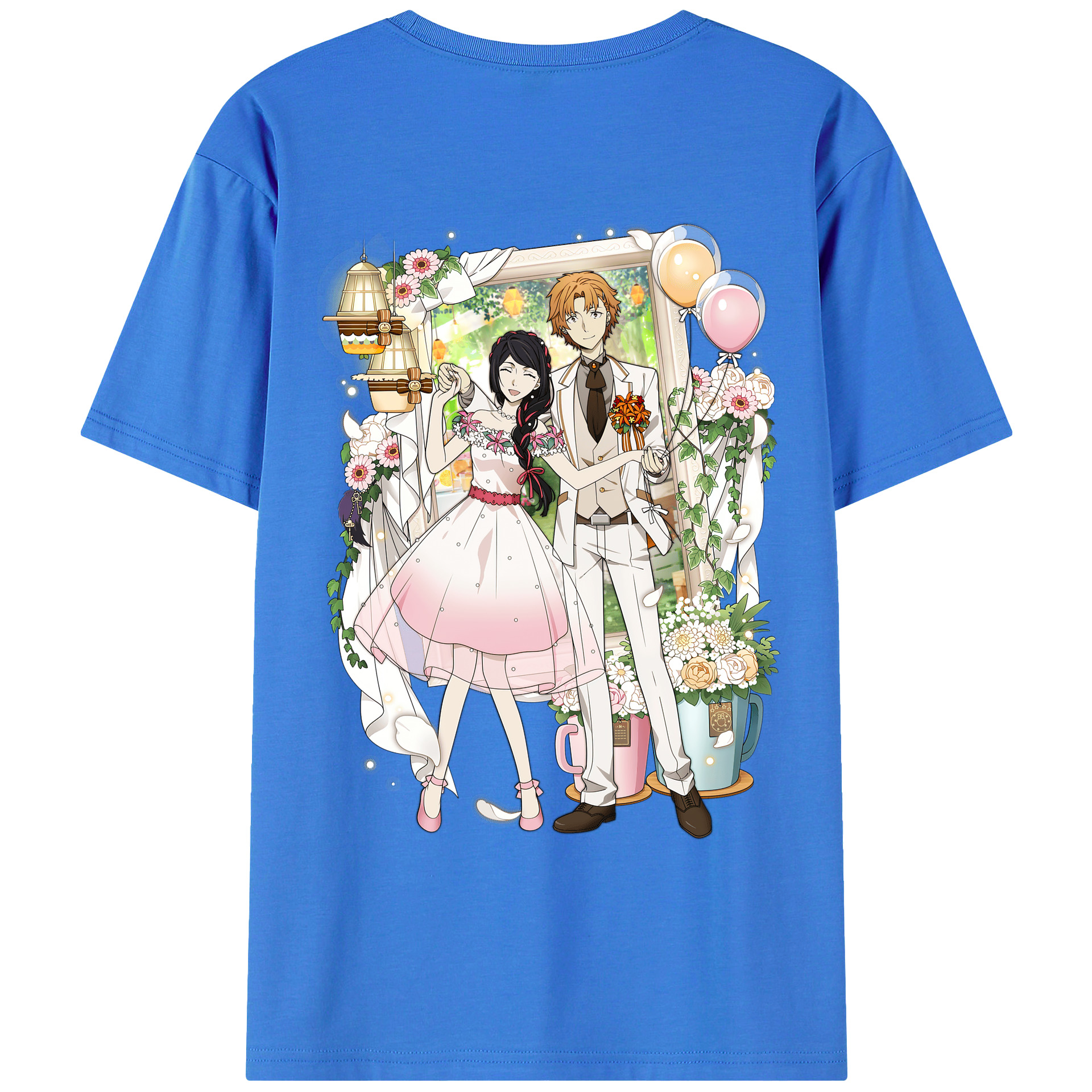 （画像用） 文豪ストレイドッグス Bungo Stray Dogs 綿100％ メンズ半袖Tシャツ（バックプリント） 通気性