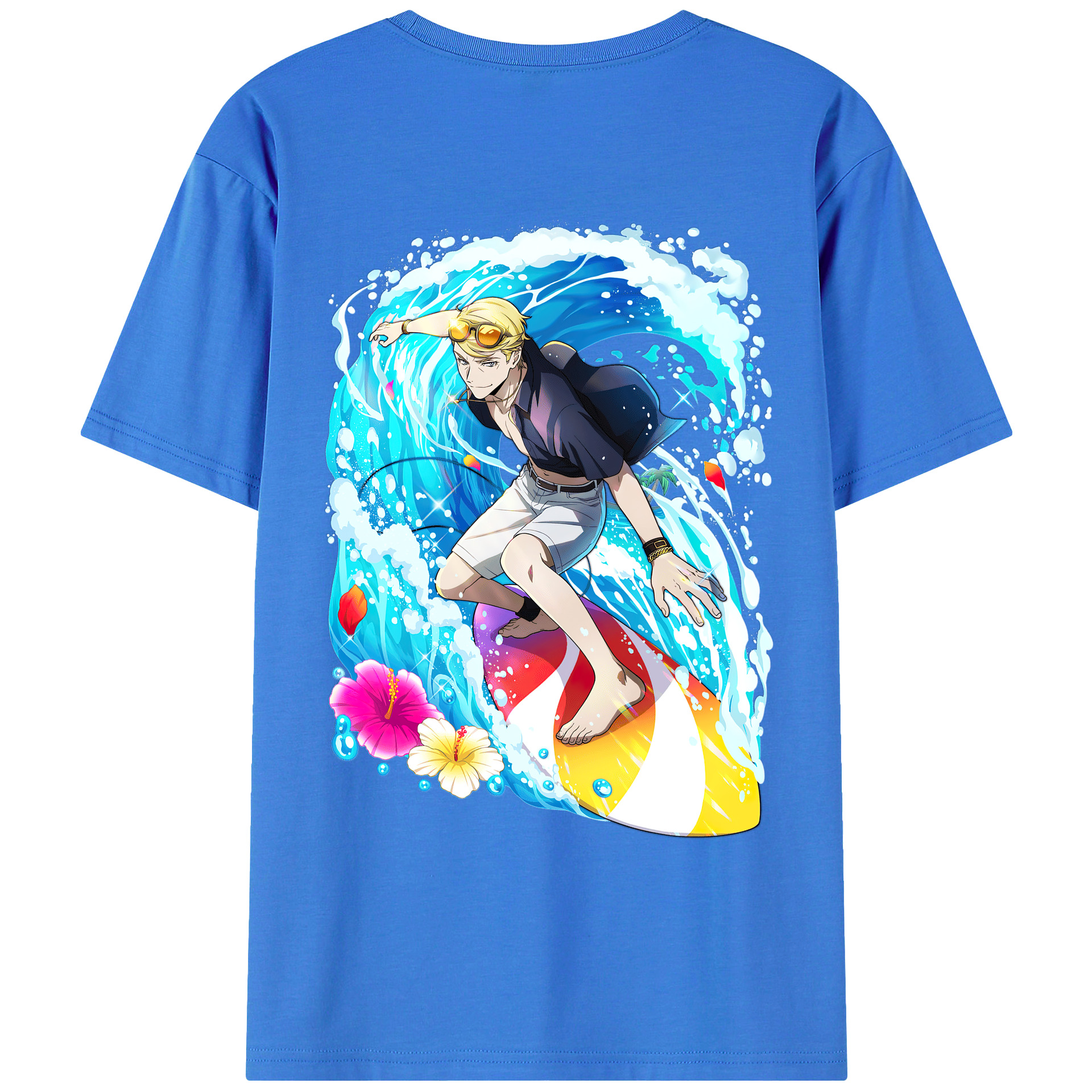 （画像用） 文豪ストレイドッグス Bungo Stray Dogs 綿100％ メンズ半袖Tシャツ（バックプリント） 通気性
