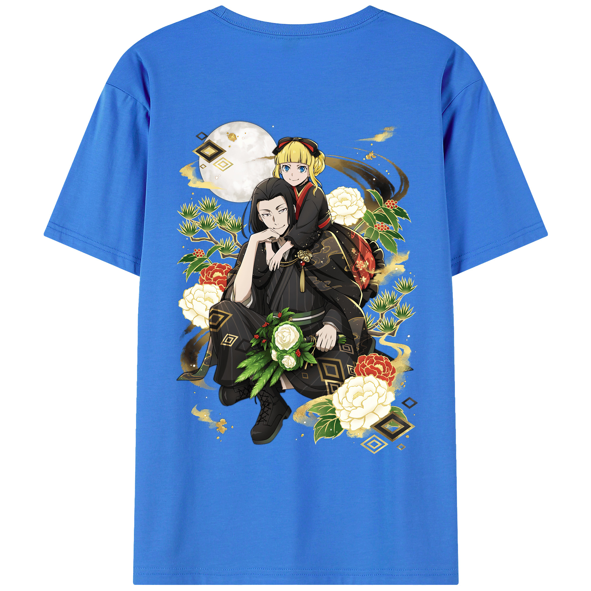 （画像用） 文豪ストレイドッグス Bungo Stray Dogs 綿100％ メンズ半袖Tシャツ（バックプリント） 通気性