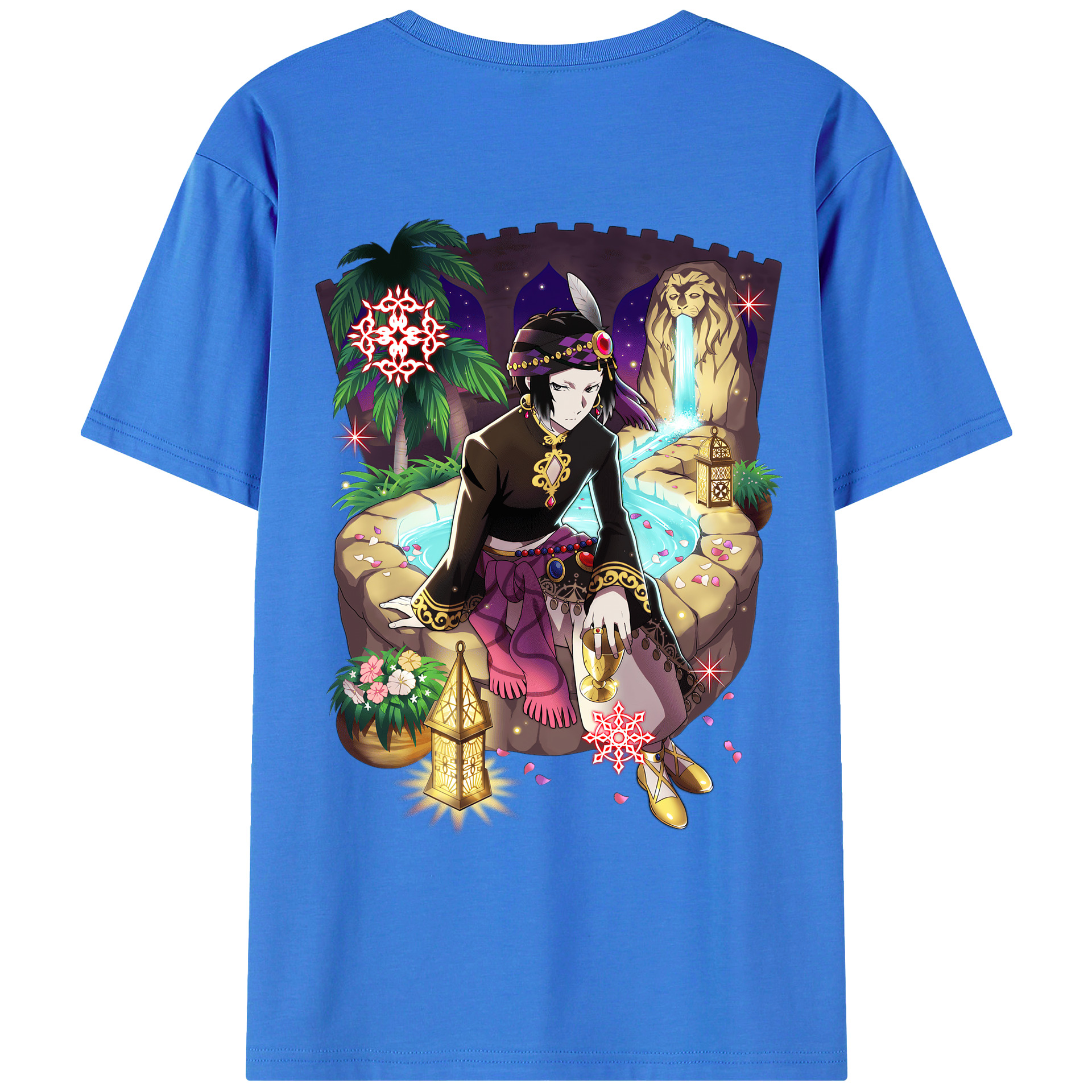 （画像用） 文豪ストレイドッグス Bungo Stray Dogs 綿100％ メンズ半袖Tシャツ（バックプリント） 通気性