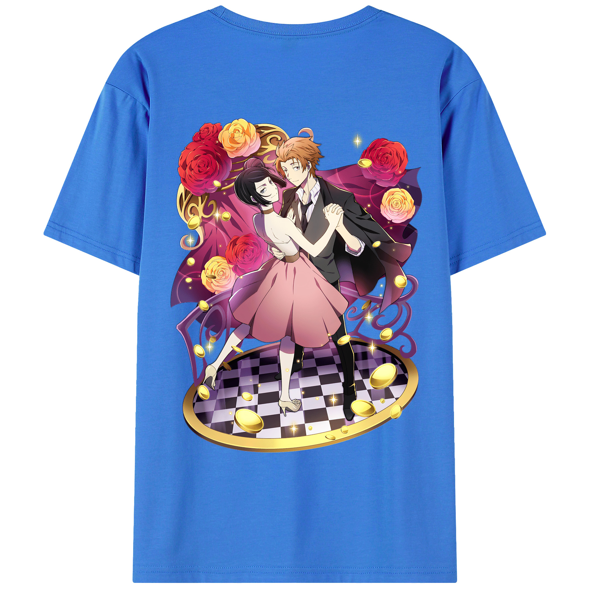 （画像用） 文豪ストレイドッグス Bungo Stray Dogs 綿100％ メンズ半袖Tシャツ（バックプリント） 通気性