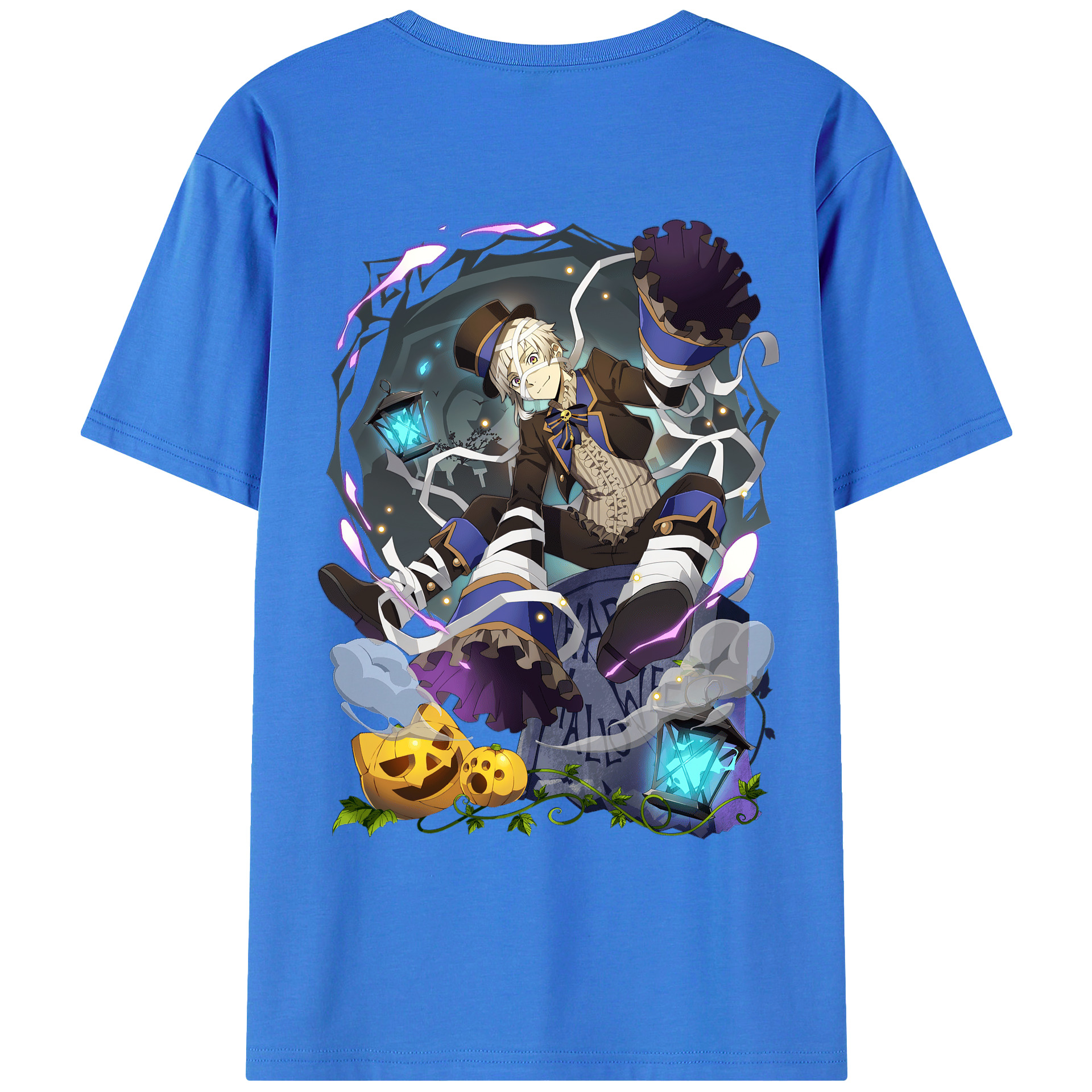 （画像用） 文豪ストレイドッグス Bungo Stray Dogs 綿100％ メンズ半袖Tシャツ（バックプリント） 通気性