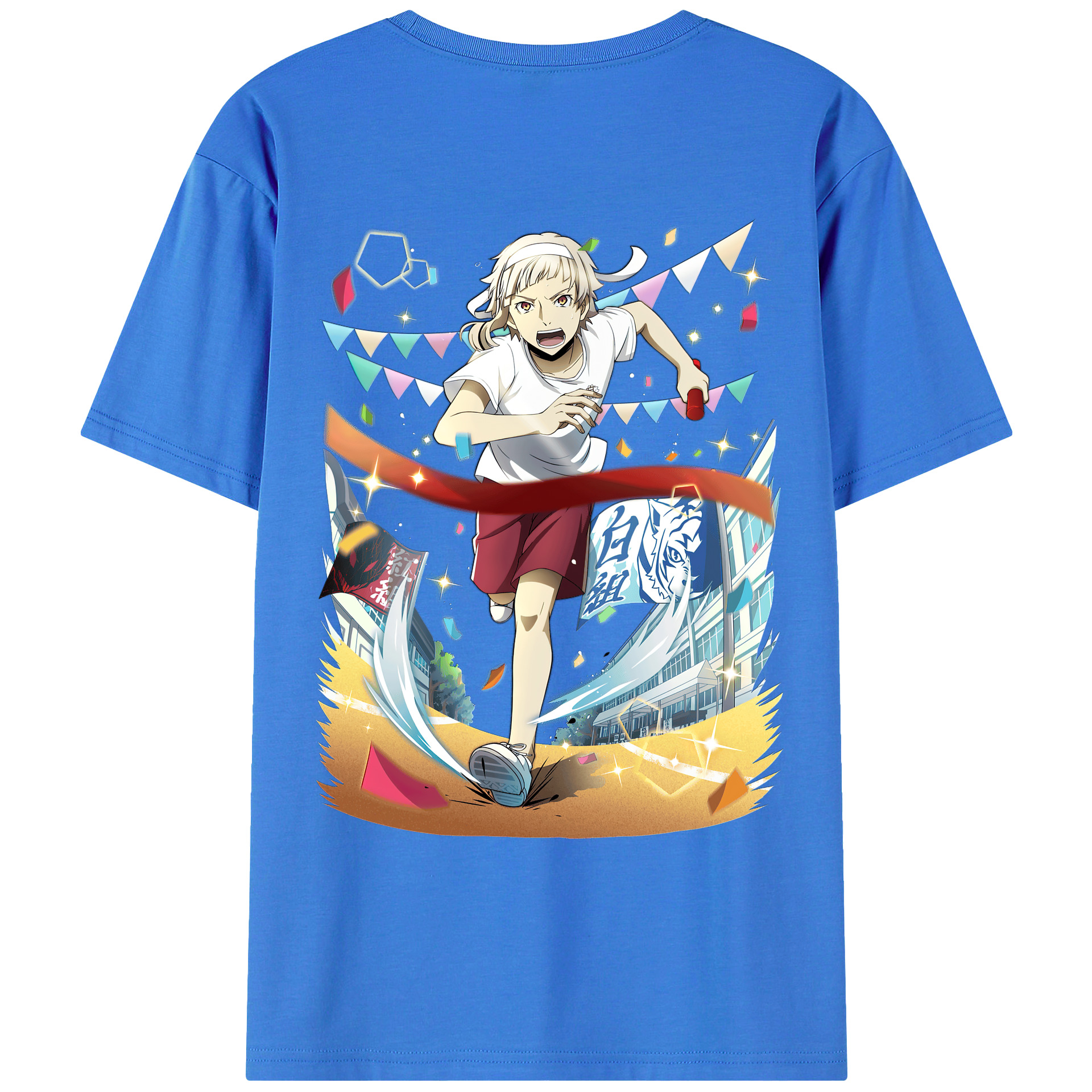 （画像用） 文豪ストレイドッグス Bungo Stray Dogs 綿100％ メンズ半袖Tシャツ（バックプリント） 通気性