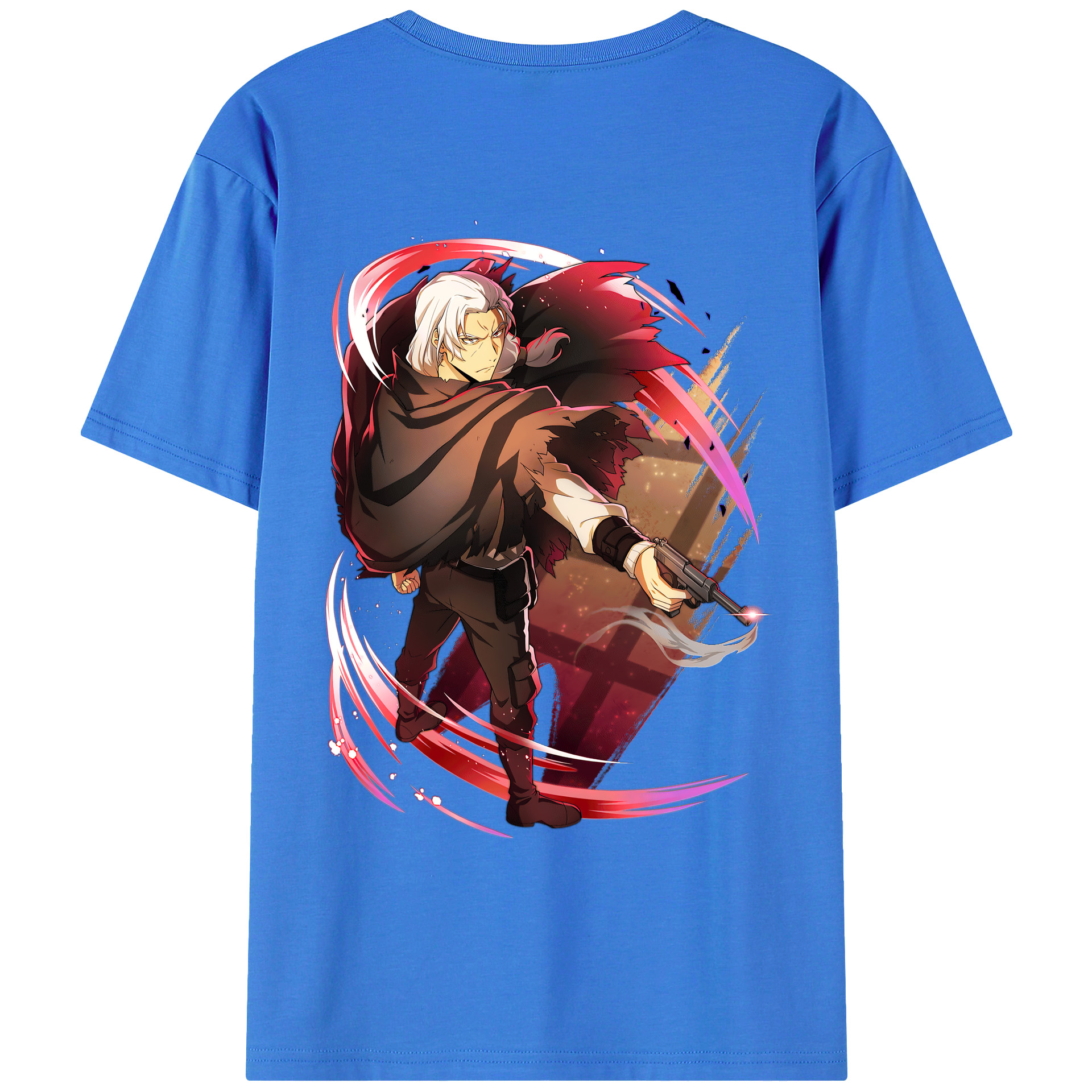 （画像用） 文豪ストレイドッグス Bungo Stray Dogs 綿100％ メンズ半袖Tシャツ（バックプリント） 通気性