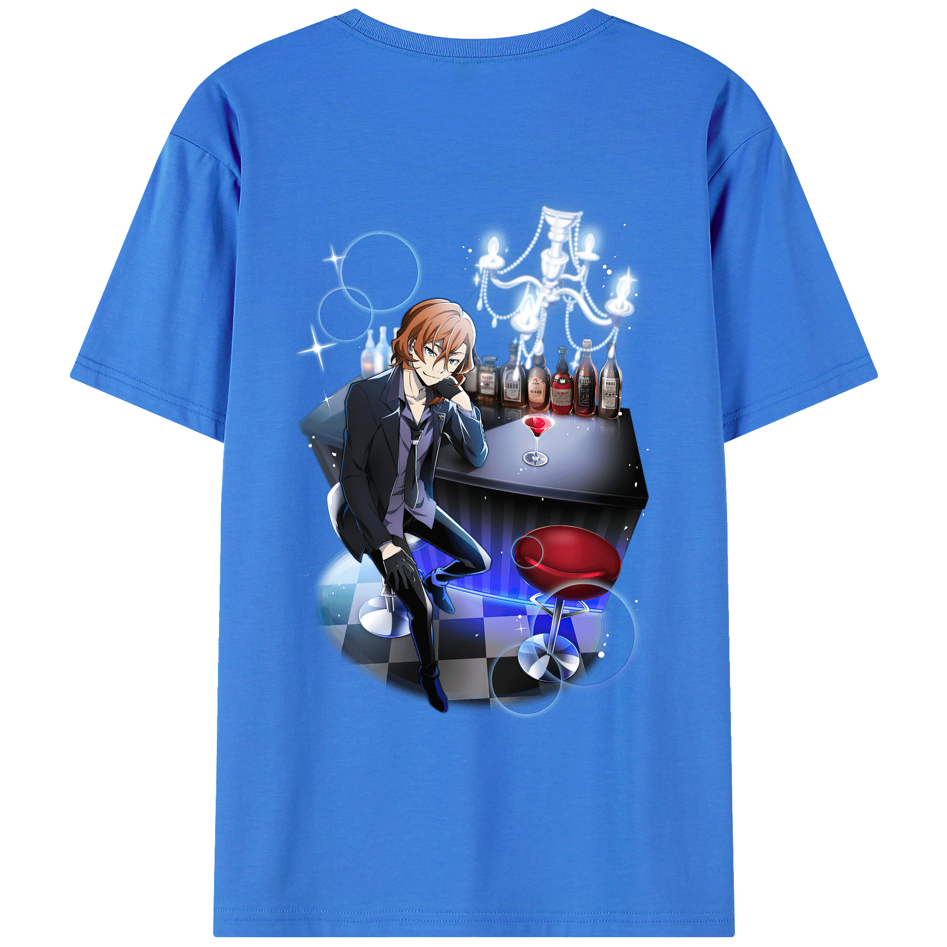 （画像用） 文豪ストレイドッグス Bungo Stray Dogs 綿100％ メンズ半袖Tシャツ（バックプリント） 通気性