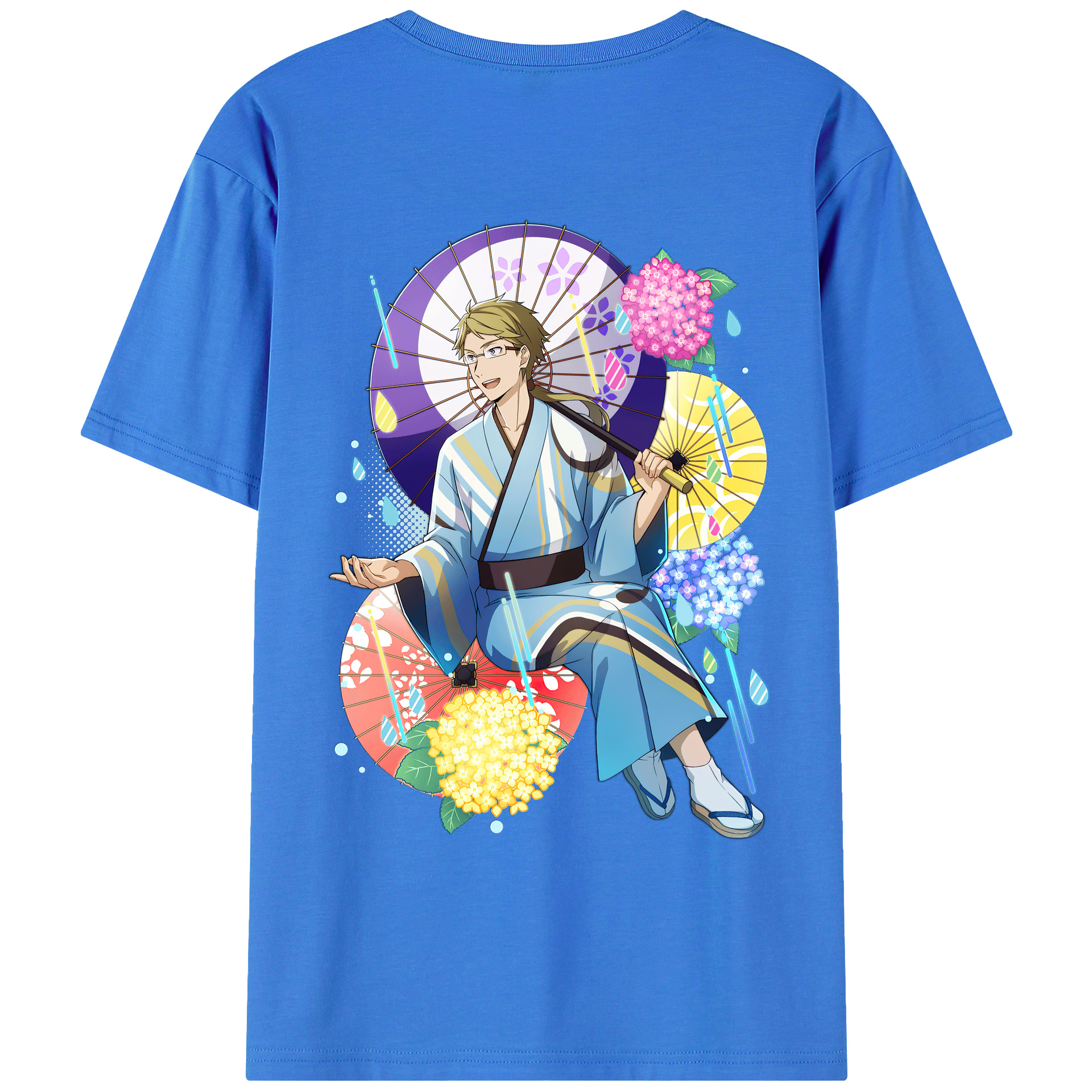 （画像用） 文豪ストレイドッグス Bungo Stray Dogs 綿100％ メンズ半袖Tシャツ（バックプリント） 通気性