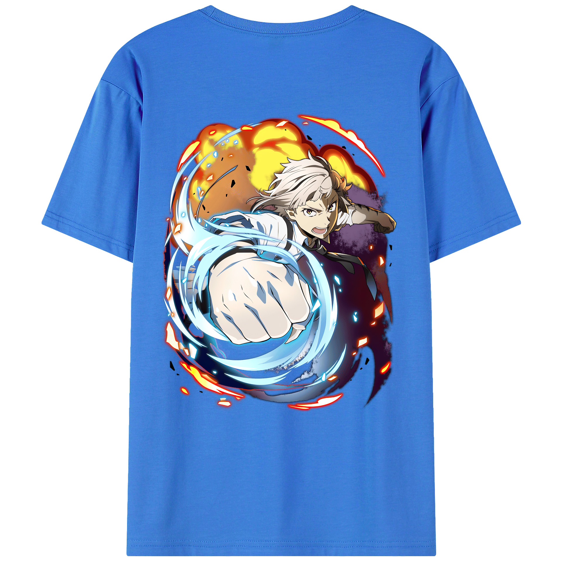 （画像用） 文豪ストレイドッグス Bungo Stray Dogs 綿100％ メンズ半袖Tシャツ（バックプリント） 通気性