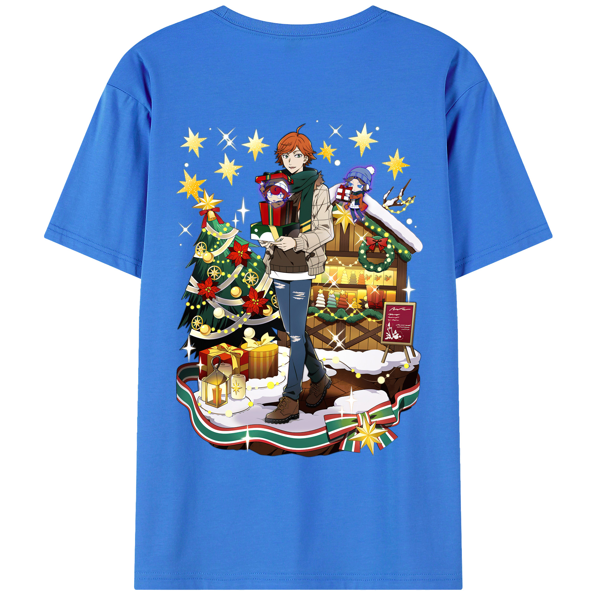 （画像用） 文豪ストレイドッグス Bungo Stray Dogs 綿100％ メンズ半袖Tシャツ（バックプリント） 通気性