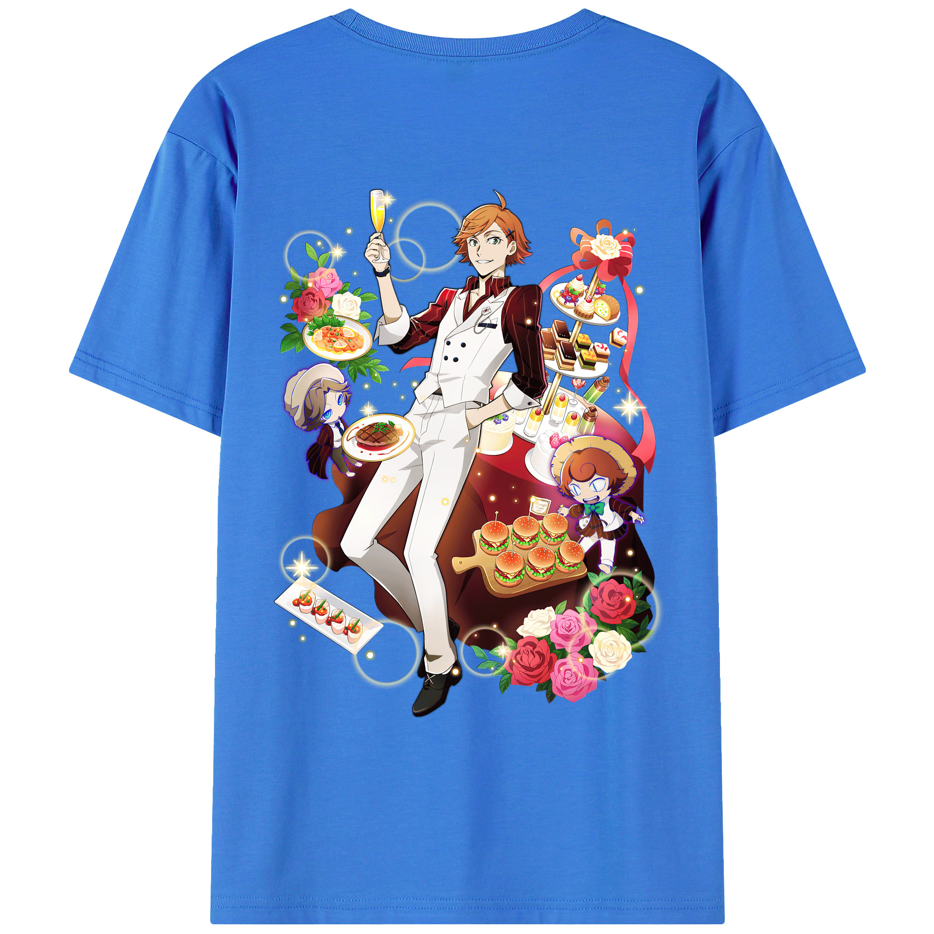 （画像用） 文豪ストレイドッグス Bungo Stray Dogs 綿100％ メンズ半袖Tシャツ（バックプリント） 通気性