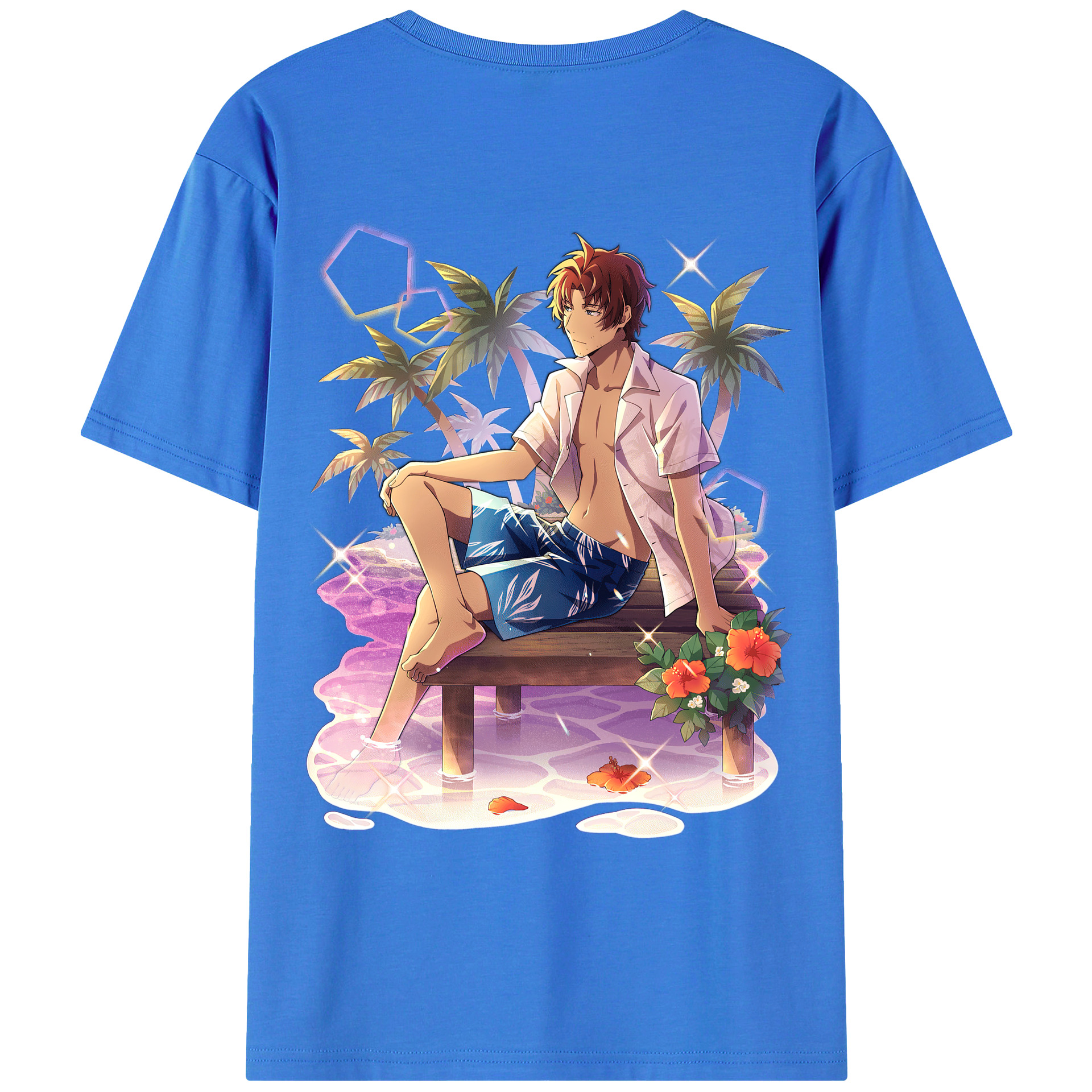 （画像用） 文豪ストレイドッグス Bungo Stray Dogs 綿100％ メンズ半袖Tシャツ（バックプリント） 通気性