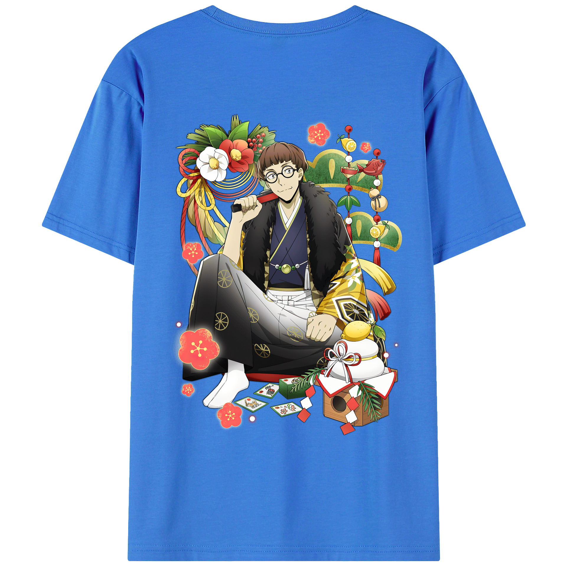 （画像用） 文豪ストレイドッグス Bungo Stray Dogs 綿100％ メンズ半袖Tシャツ（バックプリント） 通気性