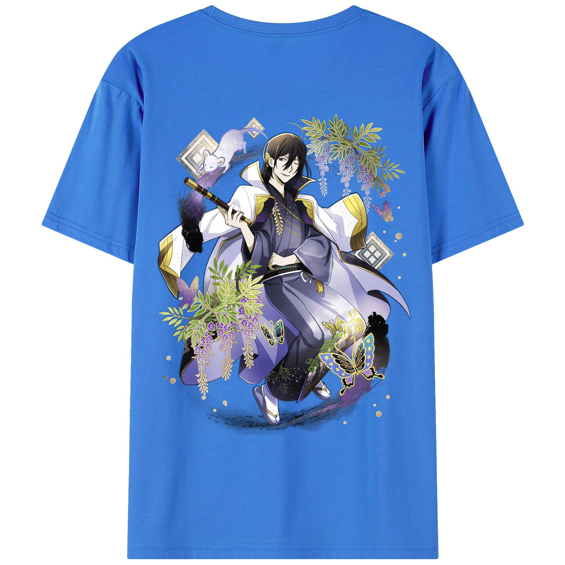 （画像用） 文豪ストレイドッグス Bungo Stray Dogs 綿100％ メンズ半袖Tシャツ（バックプリント） 通気性