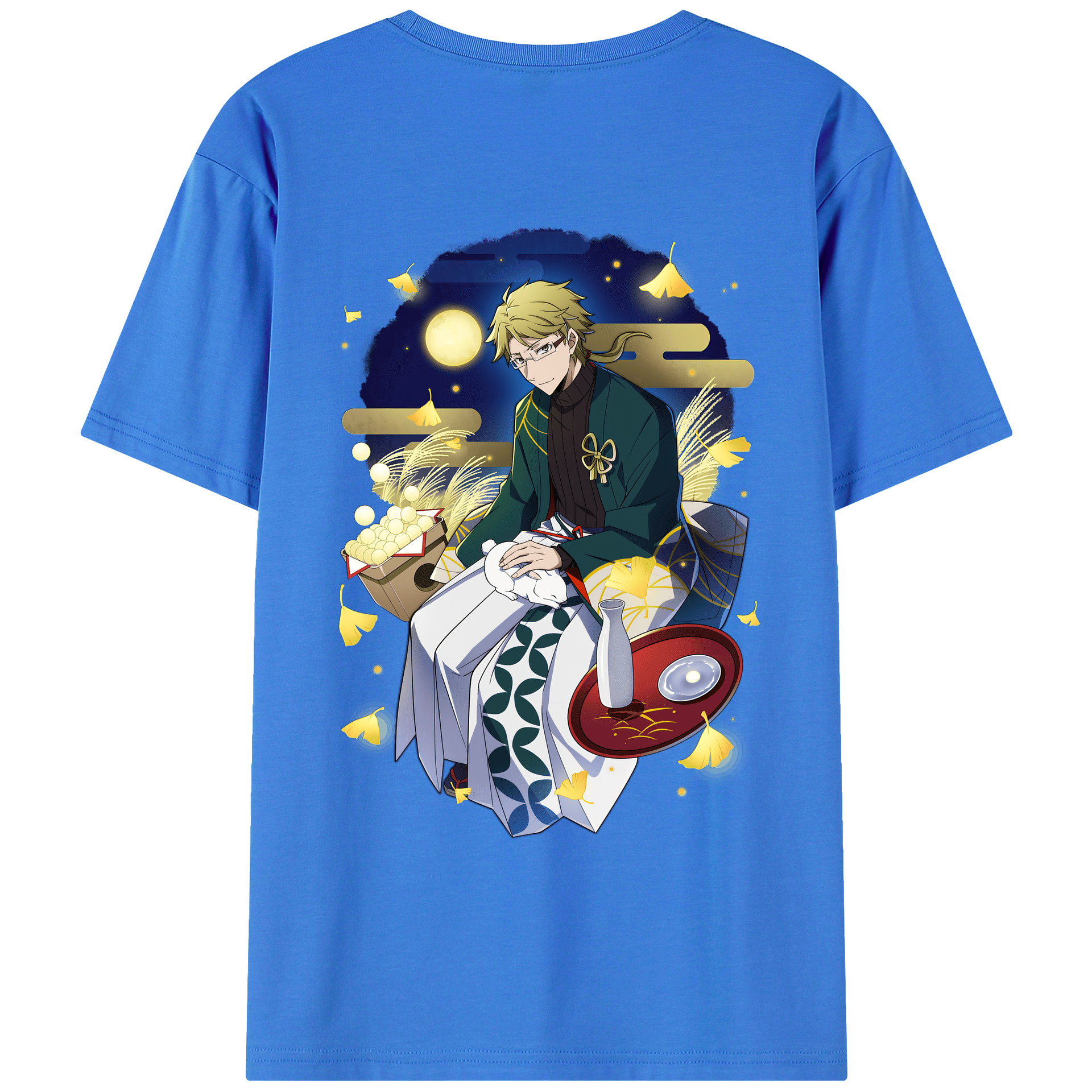 （画像用） 文豪ストレイドッグス Bungo Stray Dogs 綿100％ メンズ半袖Tシャツ（バックプリント） 通気性