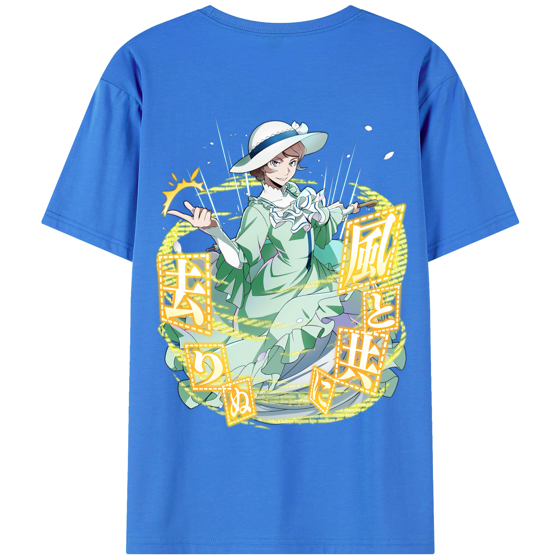 （画像用） 文豪ストレイドッグス Bungo Stray Dogs 綿100％ メンズ半袖Tシャツ（バックプリント） 通気性