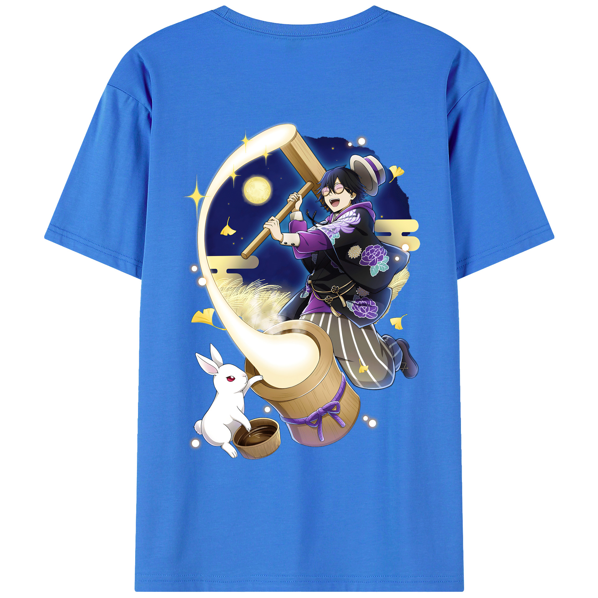 （画像用） 文豪ストレイドッグス Bungo Stray Dogs 綿100％ メンズ半袖Tシャツ（バックプリント） 通気性