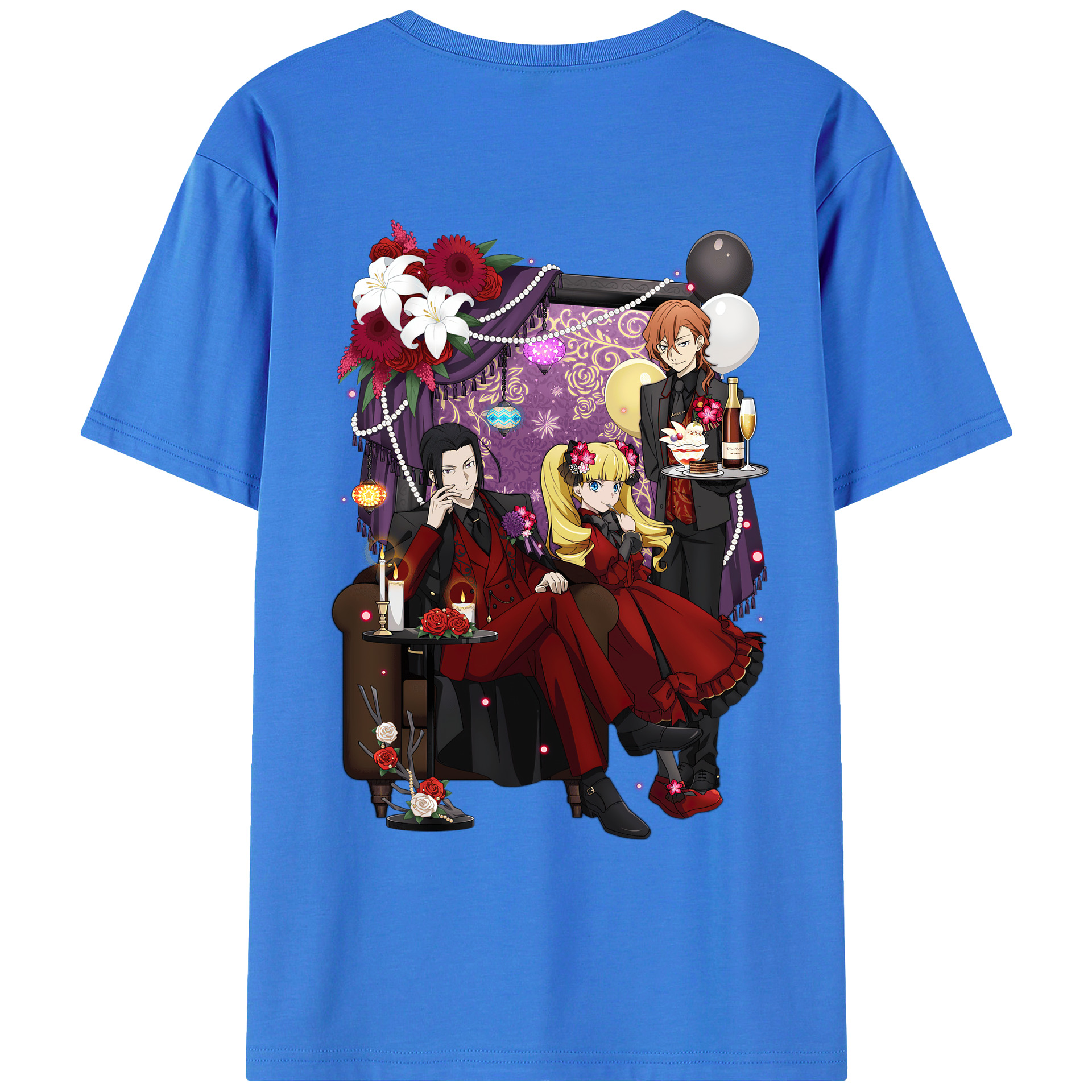 （画像用） 文豪ストレイドッグス Bungo Stray Dogs 綿100％ メンズ半袖Tシャツ（バックプリント） 通気性