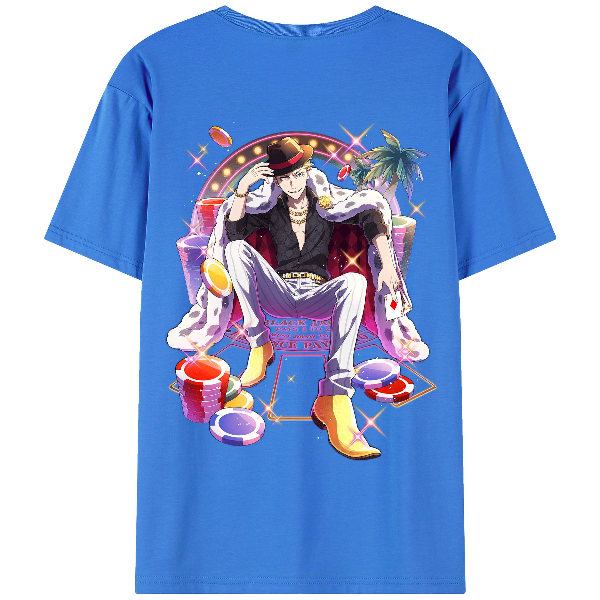 （画像用） 文豪ストレイドッグス Bungo Stray Dogs 綿100％ メンズ半袖Tシャツ（バックプリント） 通気性