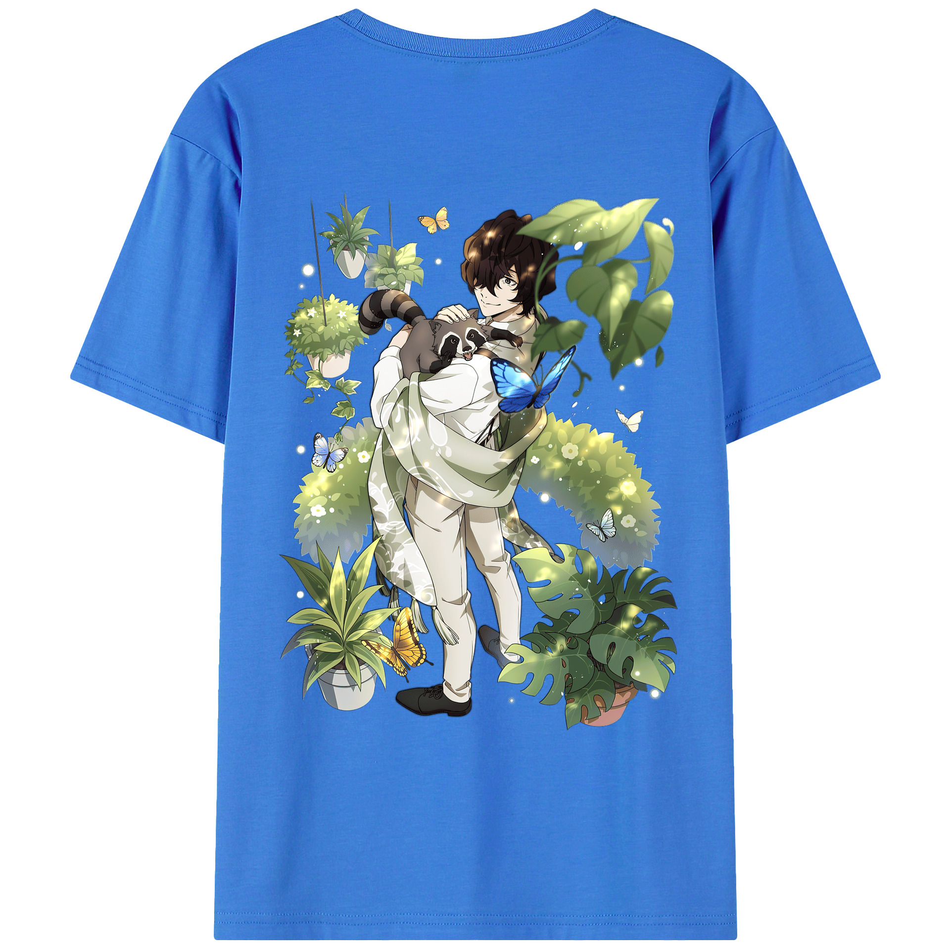 （画像用） 文豪ストレイドッグス Bungo Stray Dogs 綿100％ メンズ半袖Tシャツ（バックプリント） 通気性