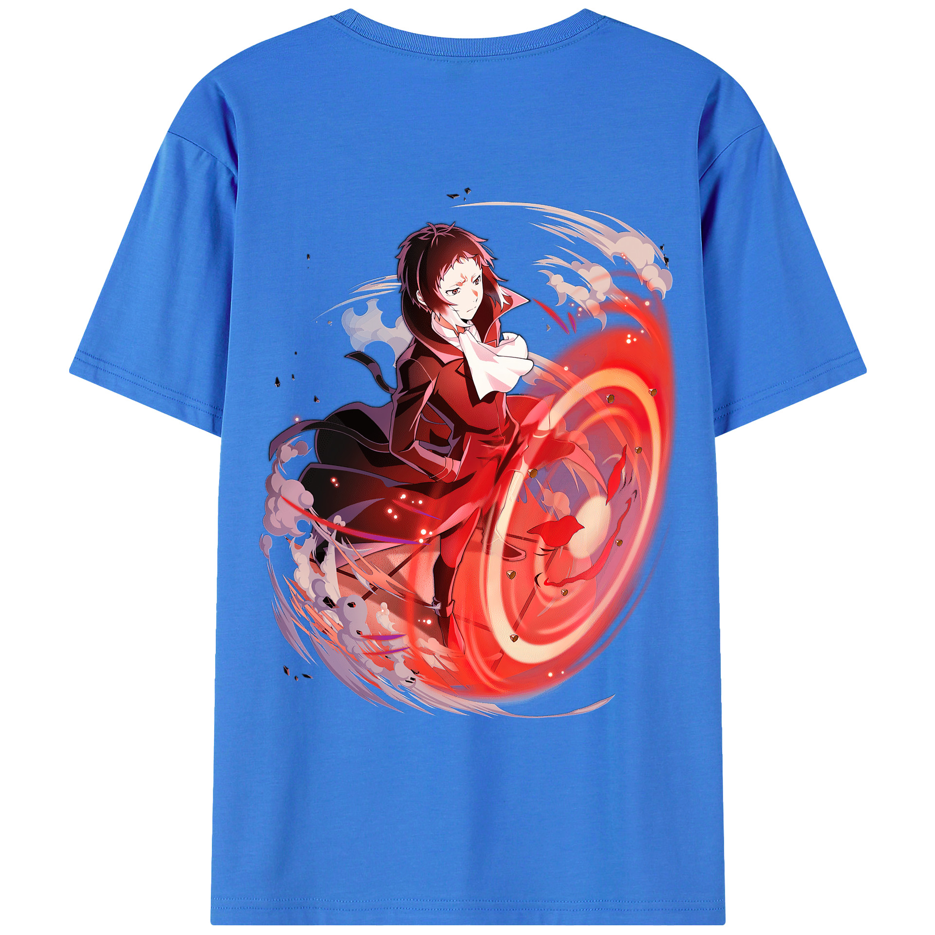 文豪ストレイドッグス Bungo Stray Dogs 綿100％ メンズ半袖Tシャツ（バックプリント） 通気性
